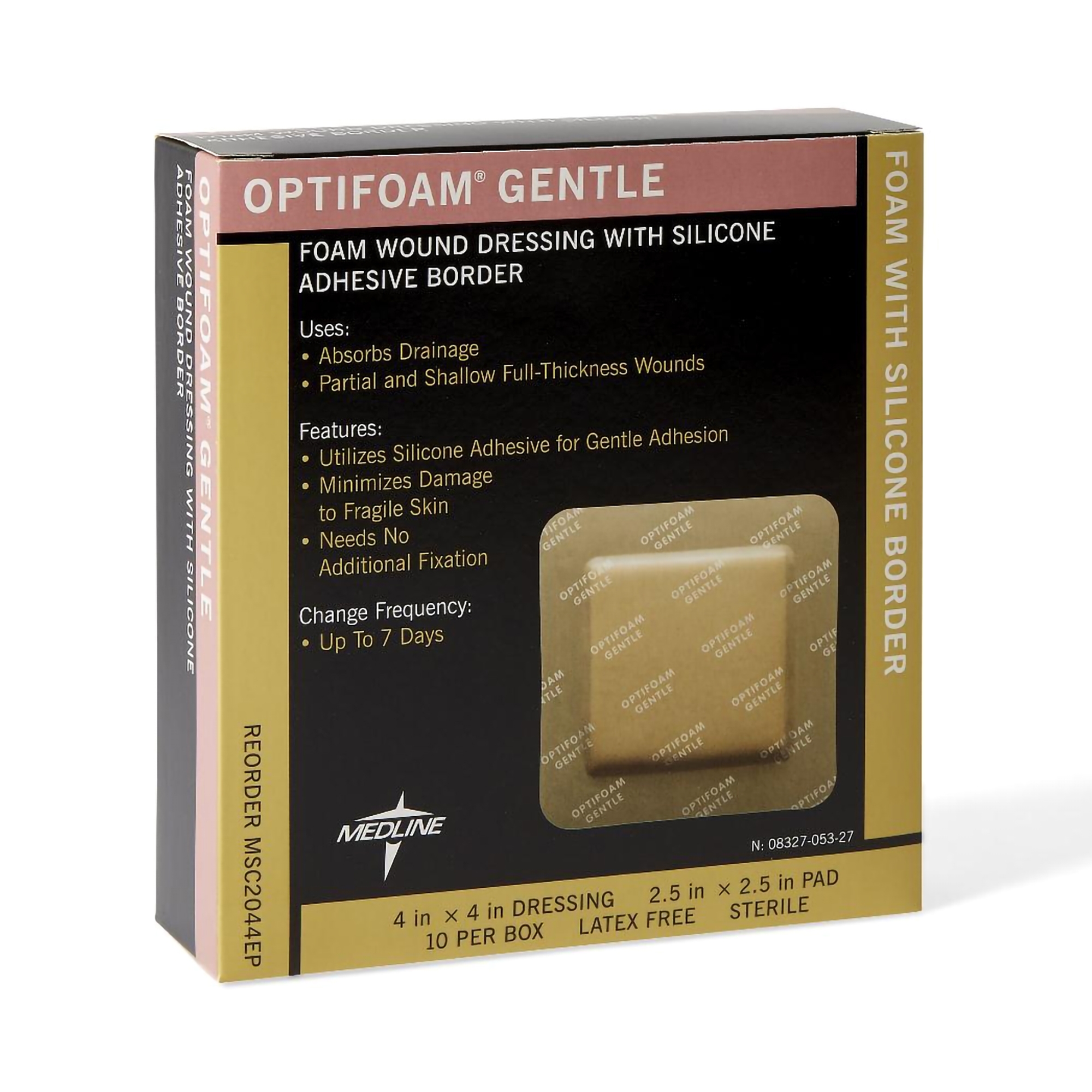 Medline - MSC2044EP Optifoam® Gentle Adhesive with Border Silicone Foam Dressing