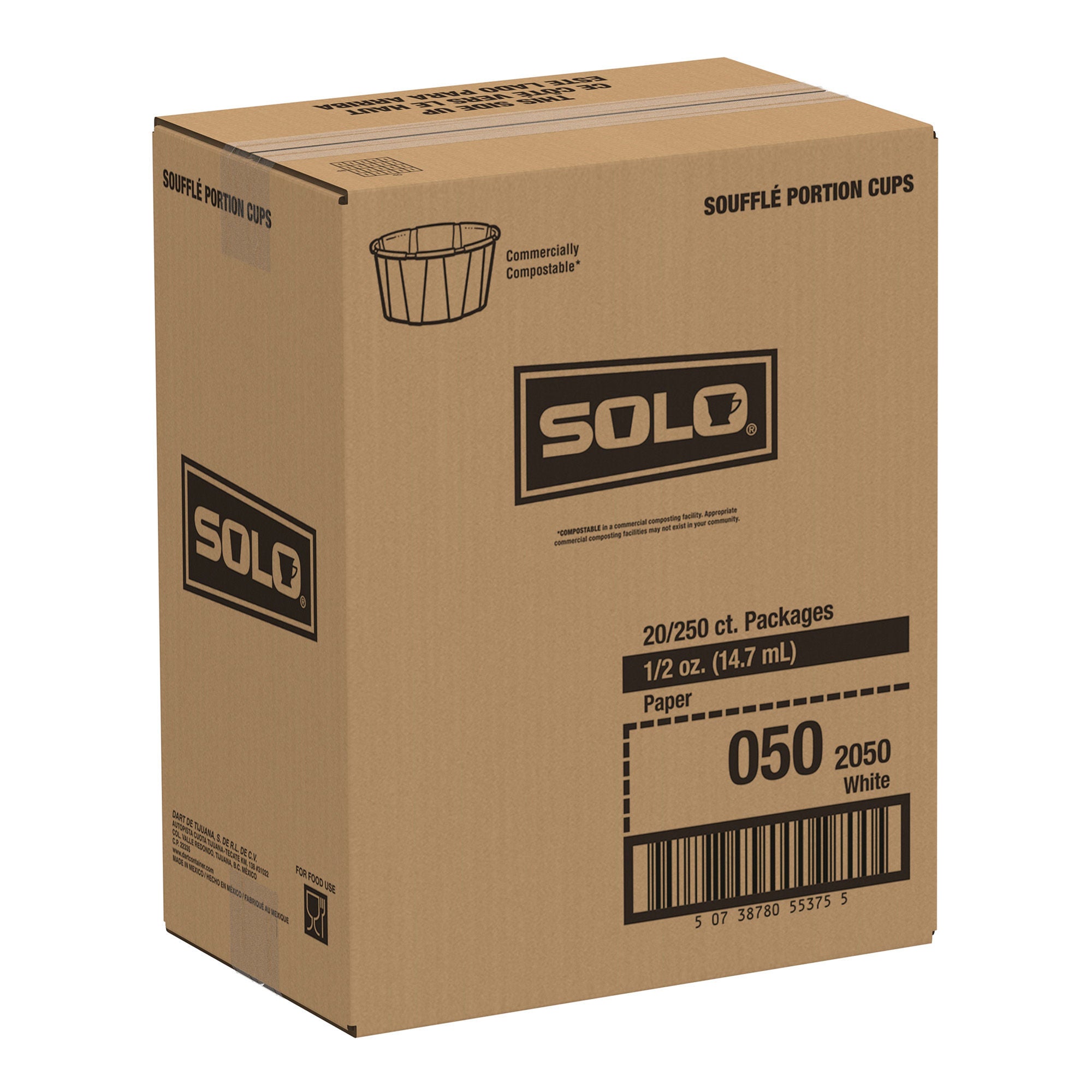 RJ Schinner Co - 050-2050 Souffle Cup Solo® 0.5 oz. Paper White Disposable