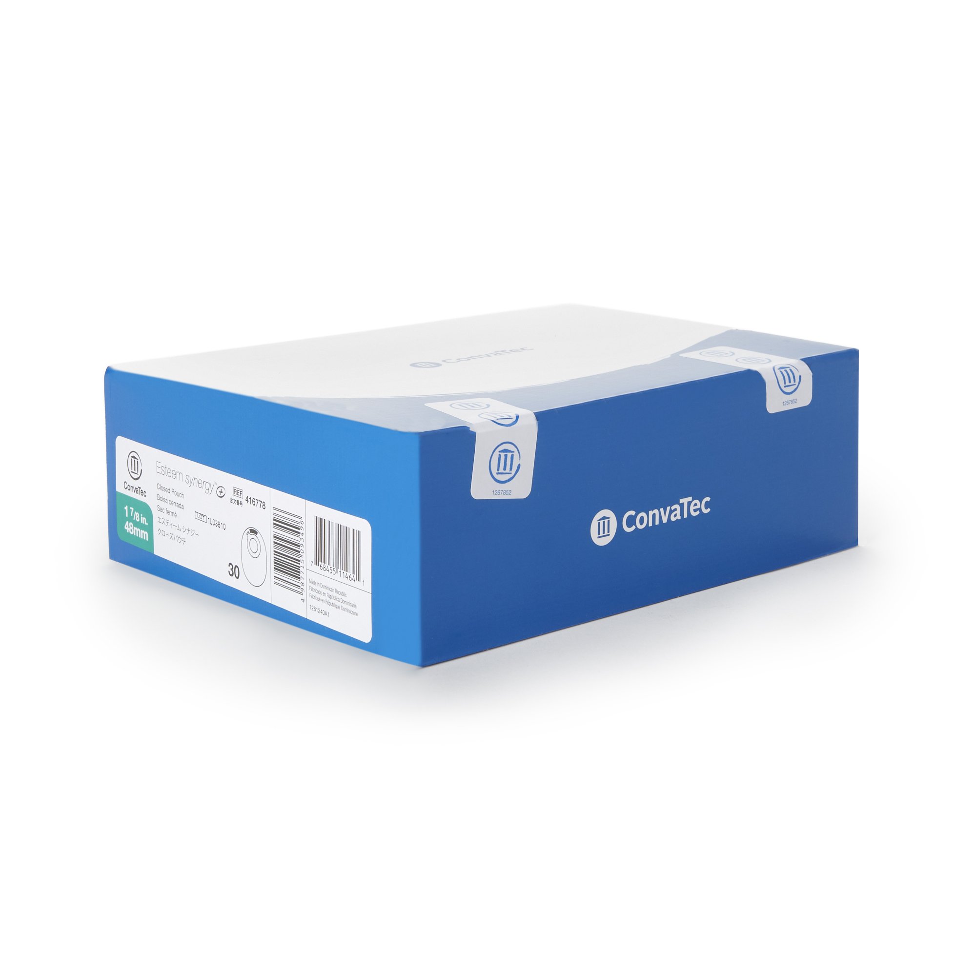 ConvaTec 416778 - Esteem synergy®+ Two-Piece Closed End Transparent Ostomy Pouch, Medium - 30/Box