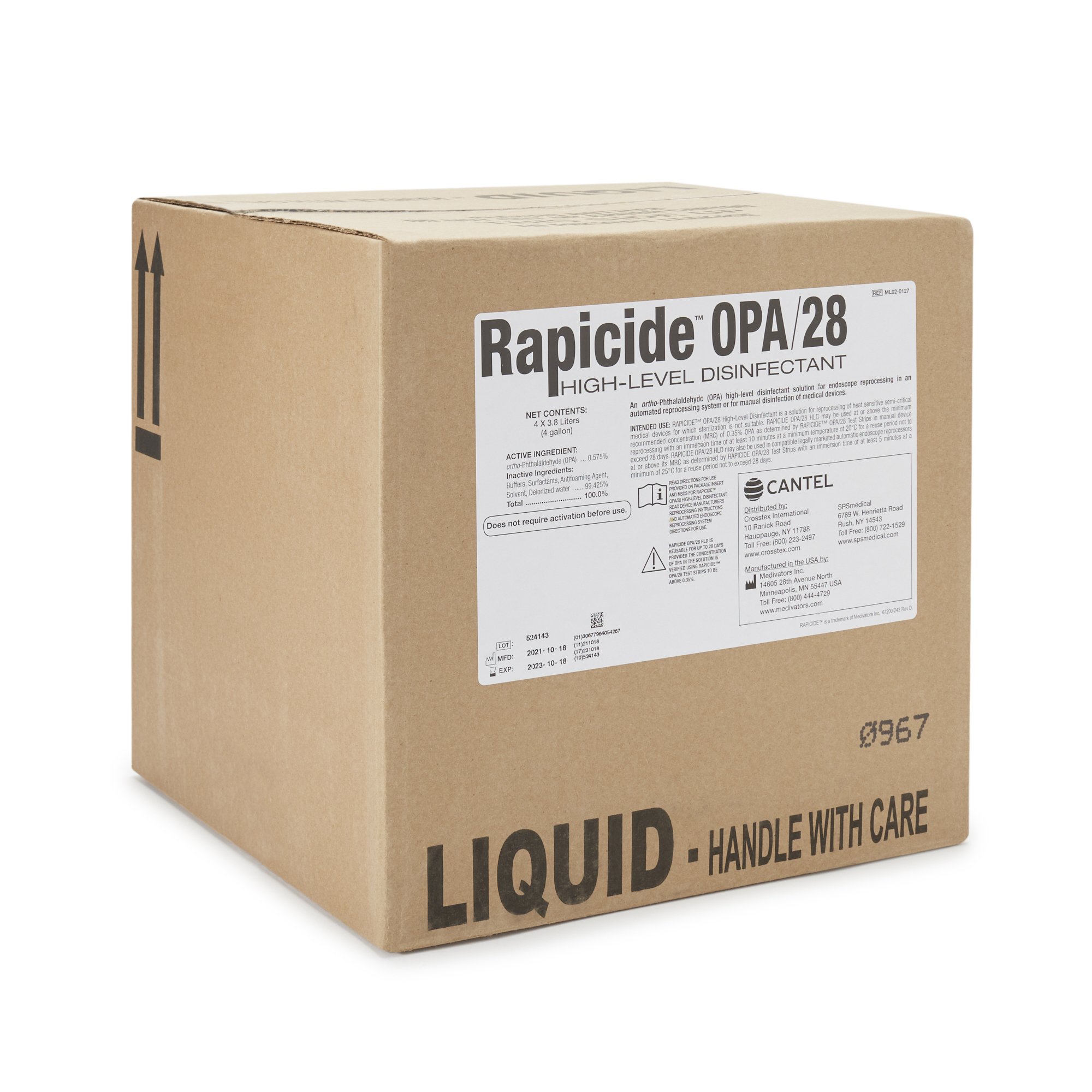 SPS Medical Supply ML02-0127 - Rapicide® OPA/28 High Level Disinfectant - 1/Each, 4/Case