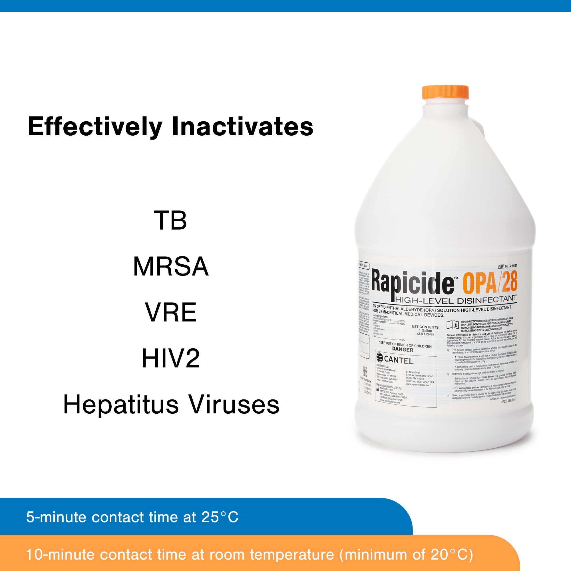 SPS Medical Supply ML02-0127 - Rapicide® OPA/28 High Level Disinfectant - 1/Each, 4/Case