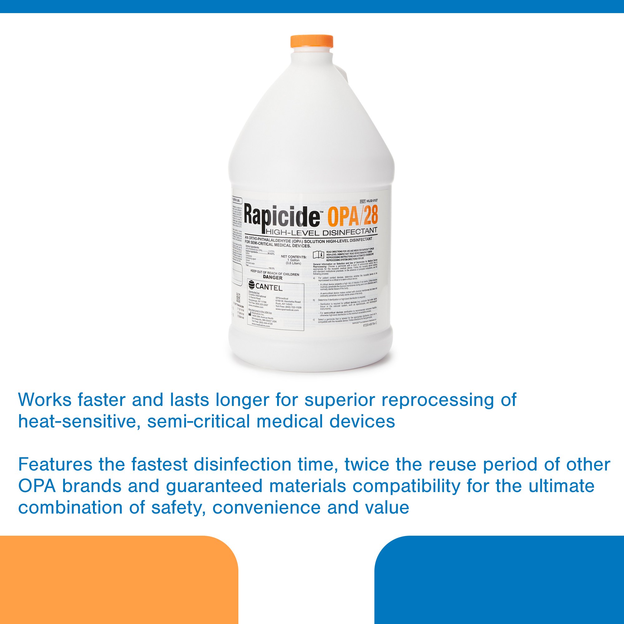 SPS Medical Supply ML02-0127 - Rapicide® OPA/28 High Level Disinfectant - 1/Each, 4/Case