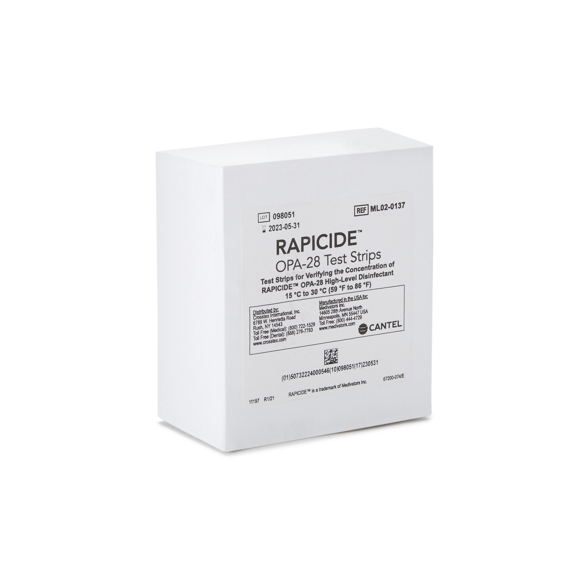 SPS Medical Supply ML02-0137 - Rapicide OPA-28 Test Strips for Verifying Concentration of Rapicide Disinfectant - 1/Bottle, 2/Case
