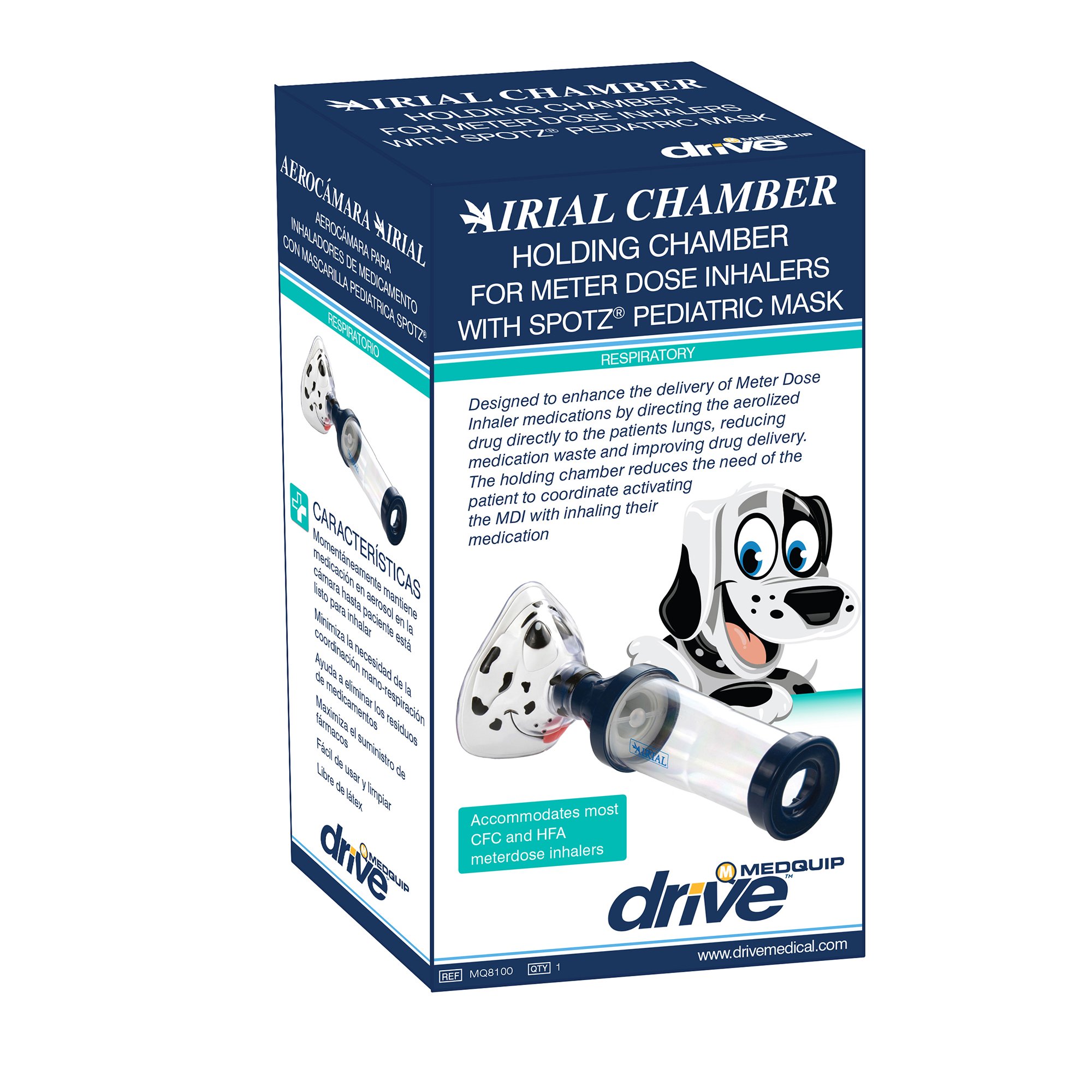 Airial Holding Chamber with Mask MQ8100 by Drive DeVilbiss Healthcare