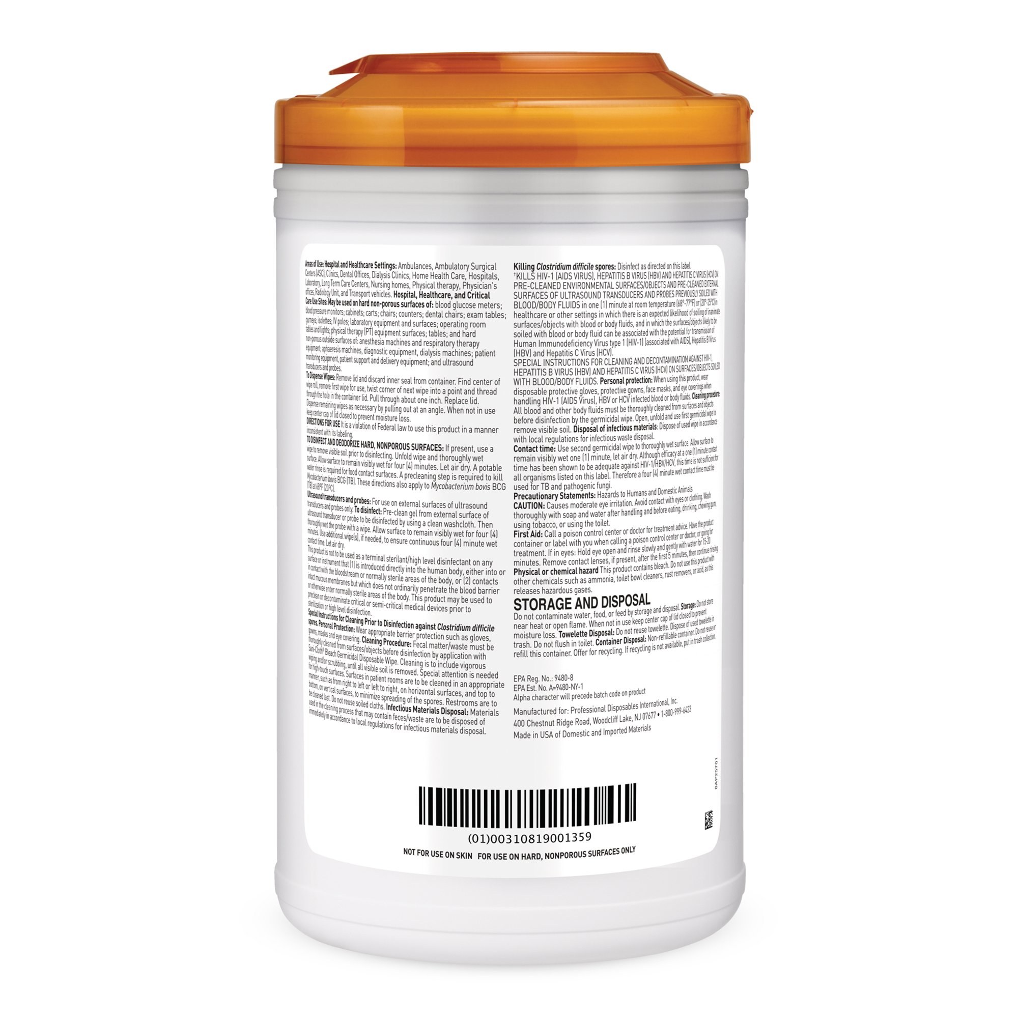 Professional Disposables - P25784 Sani-Cloth® Surface Disinfectant Cleaner