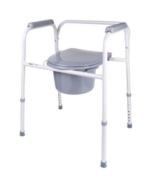 Drive DeVilbiss Healthcare - FGB34277 0000 3-in-1 Commode Chair Classics Padded Fixed Arms Steel Frame Back Bar 21-3/4 Inch Seat Width 300 lbs. Weight Capacity