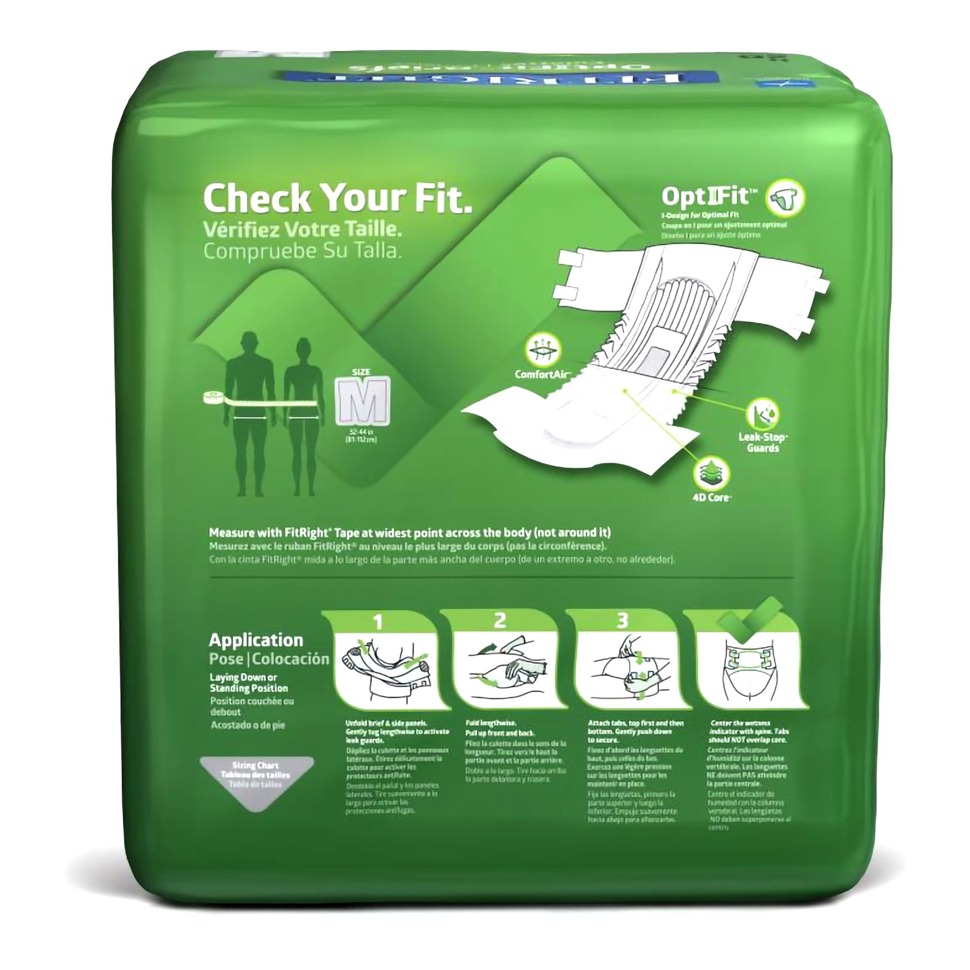 Medline FITPLUSMD - FitRight™ Plus Anti-Leak Guard Briefs, Medium - 20/Bag, 80/Case
