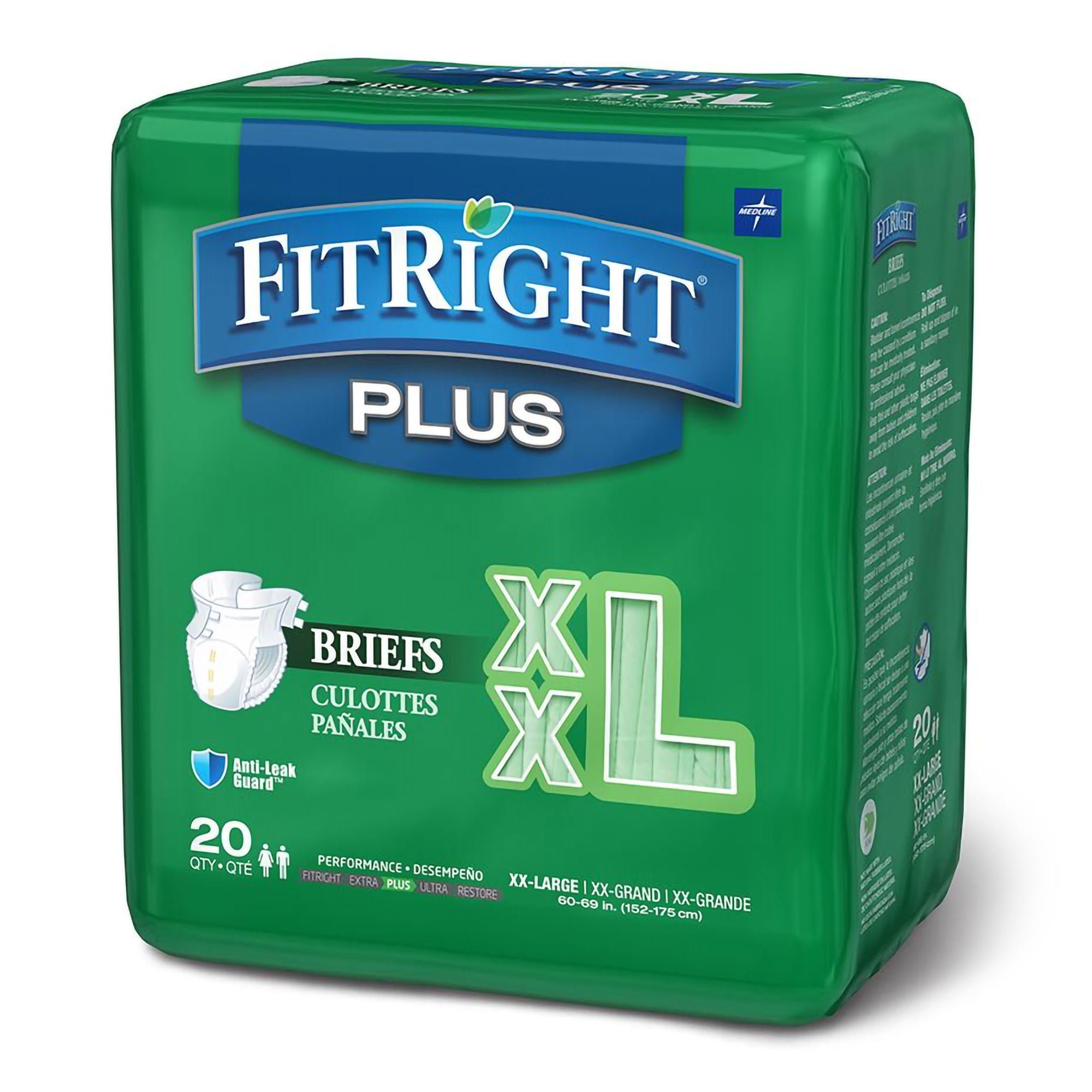 Medline - FITPLUSXXL FitRight™ Plus Anti-Leak Guard Briefs
