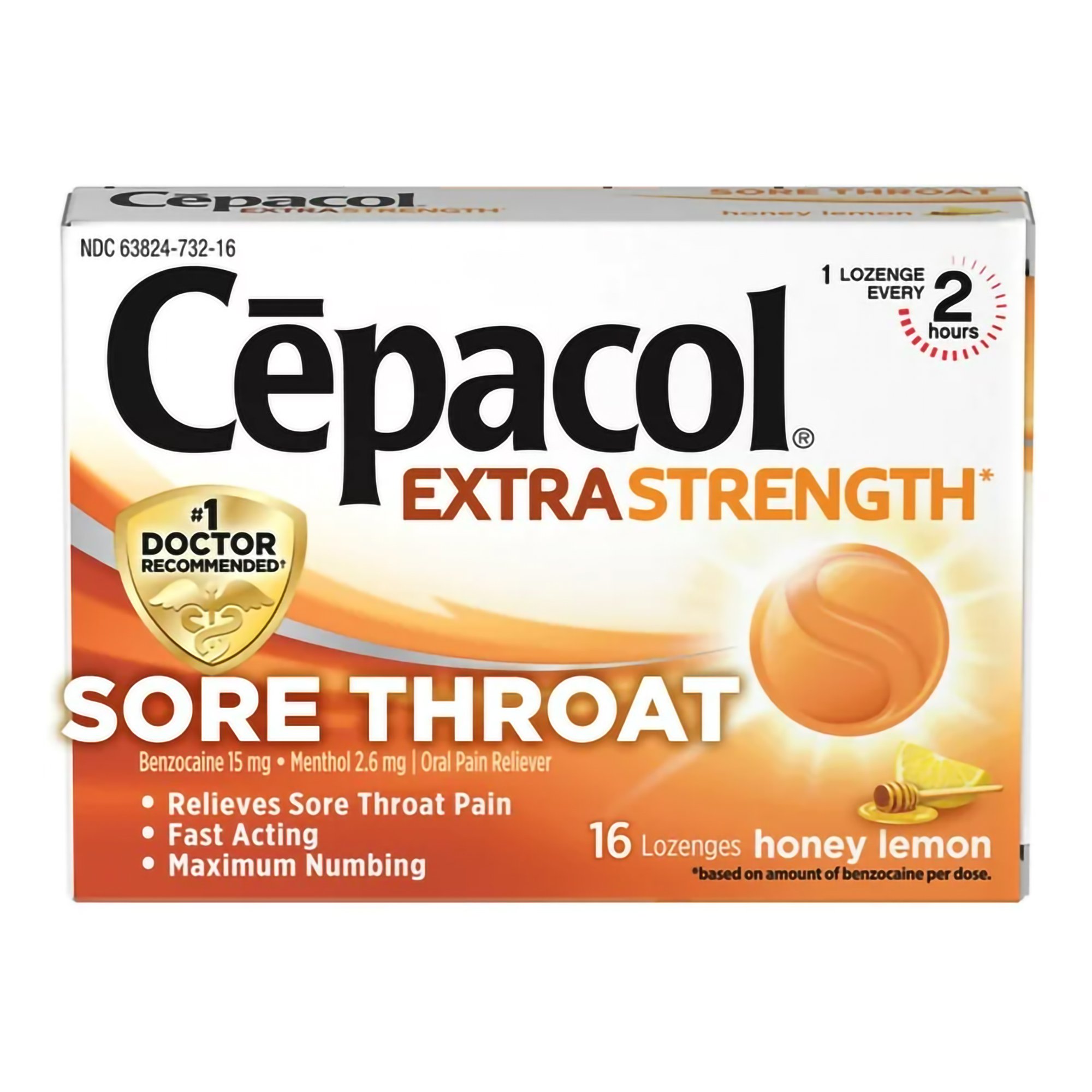 Reckitt Benckiser - 63824073216 Cepacol® Extra Strength Benzocaine / Menthol Sore Throat Relief
