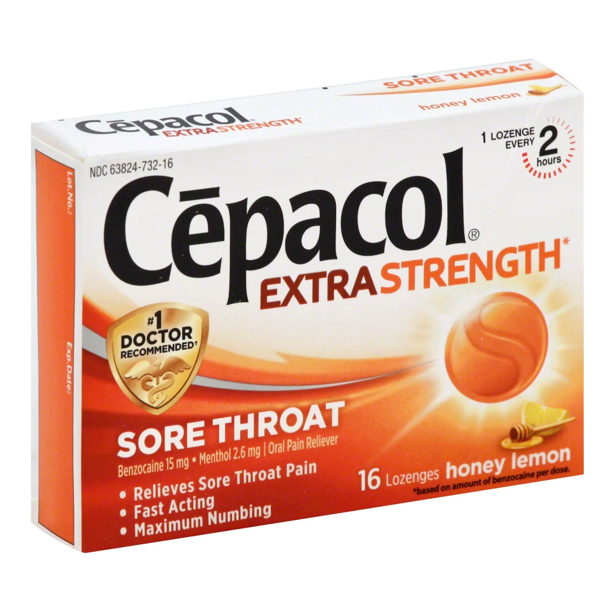 Reckitt Benckiser - 63824073216 Cepacol® Extra Strength Benzocaine / Menthol Sore Throat Relief