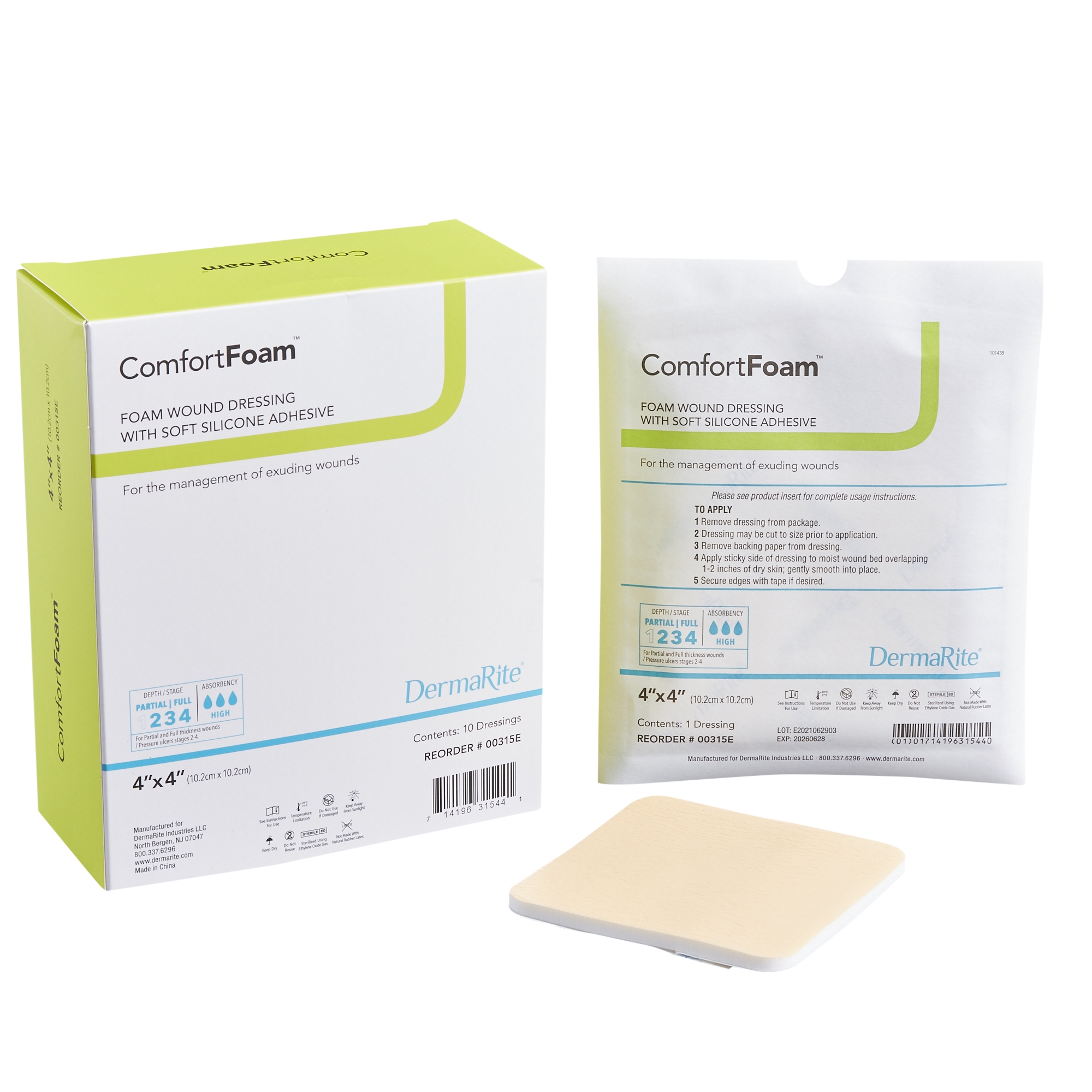 Sion Brands LLC - 00315E ComfortFoam™ Silicone Adhesive without Border Silicone Foam Dressing