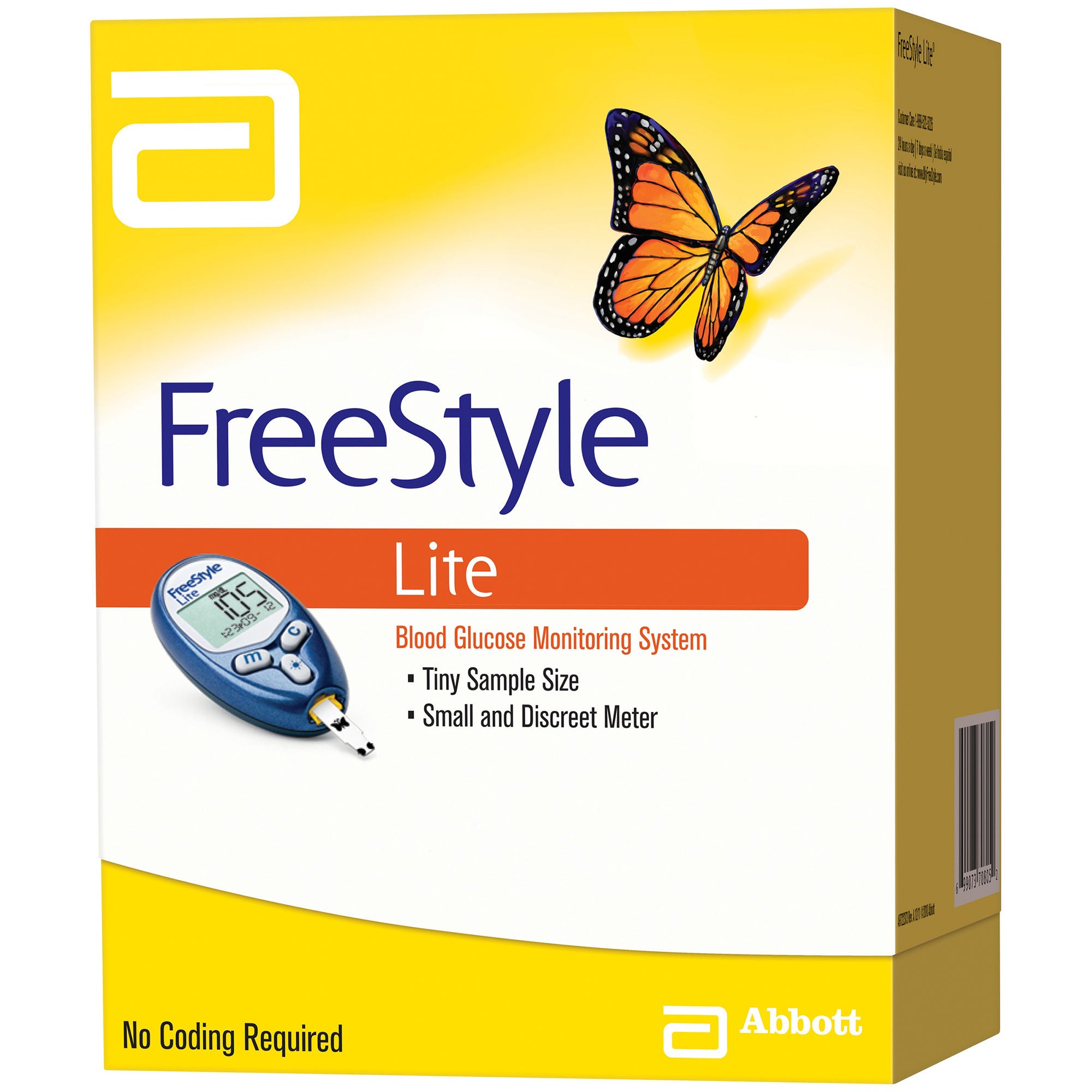 Abbott - 7080470 Blood Glucose Meter FreeStyle® Lite 5 Second Results Stores up to 400 Results No Coding Required
