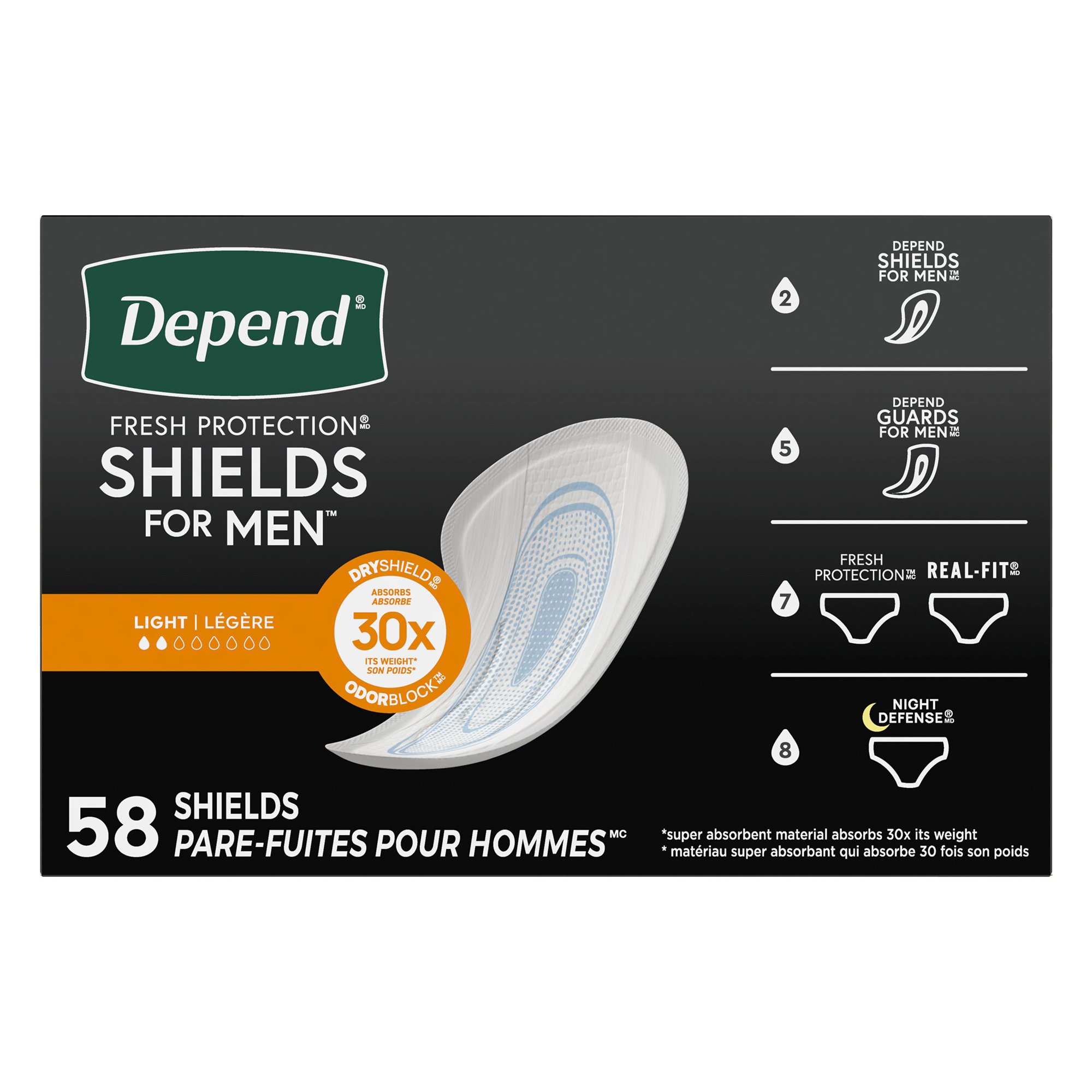 Kimberly Clark - 35641 Depend® Shields for Men Light Bladder Control Pad