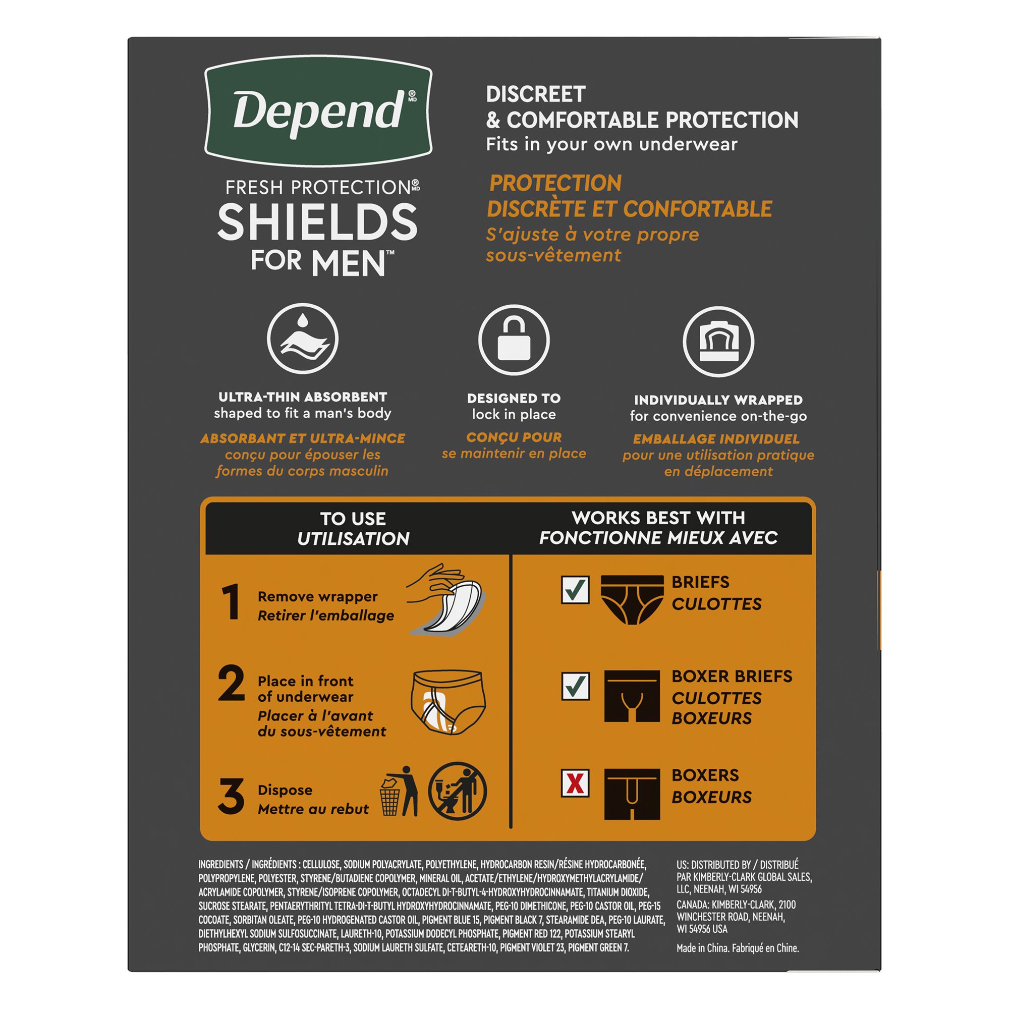 Kimberly Clark - 35641 Depend® Shields for Men Light Bladder Control Pad