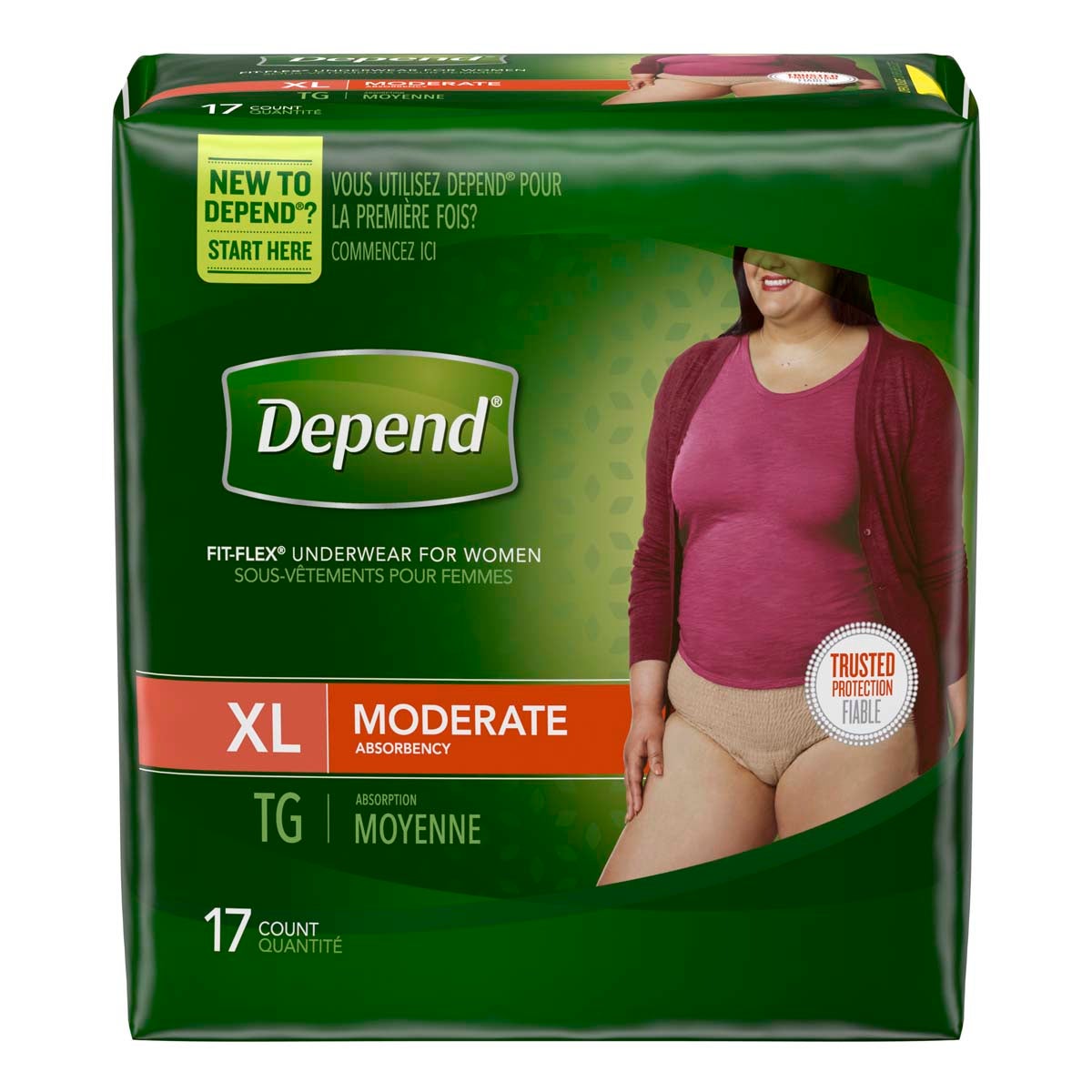 Kimberly Clark - 38529 Absorbent Underwear Depend® Pull-On with Tear Away Seams Adult X-Large Female Disposable Moderate Absorbency