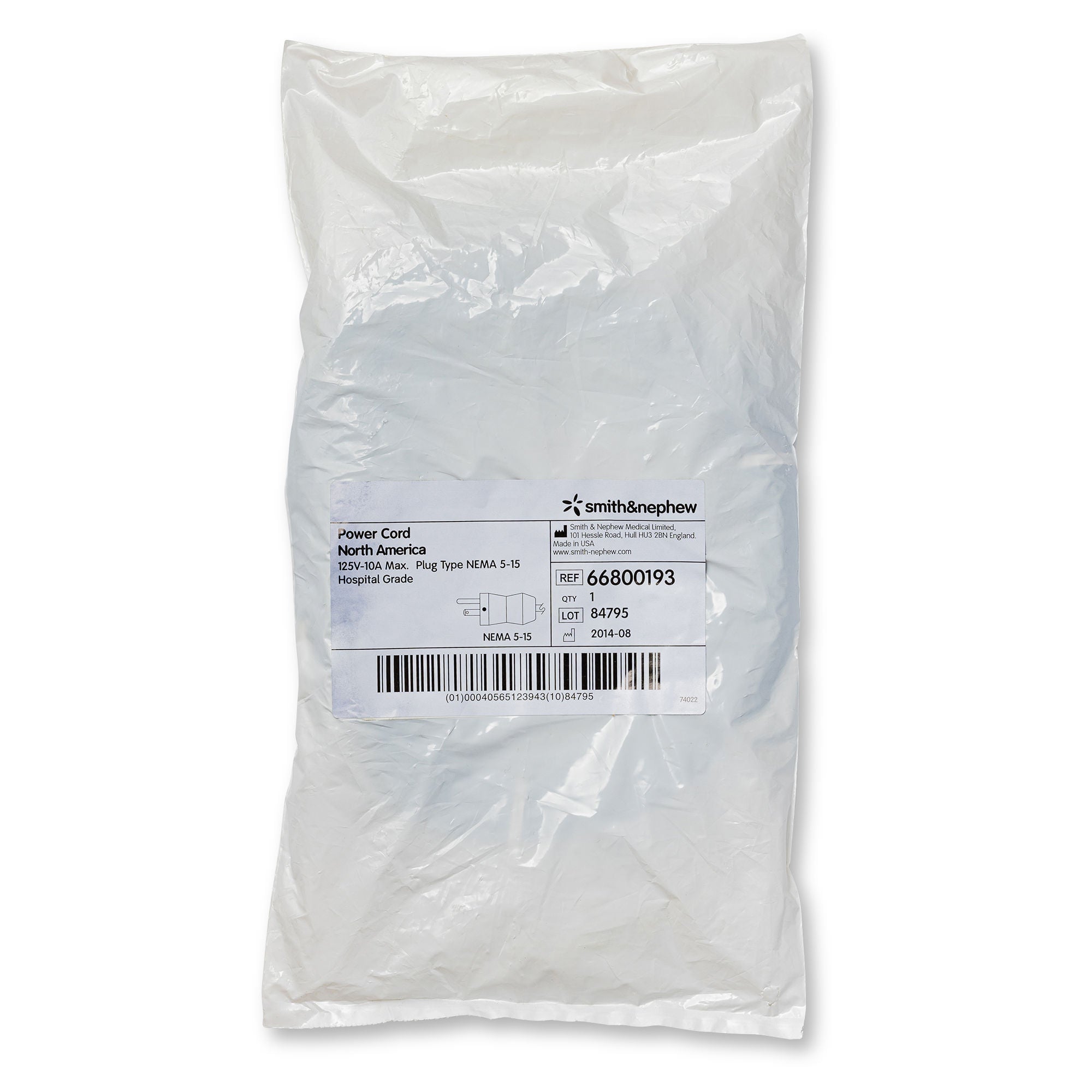 Smith & Nephew - 66800193 Power Cord Renasys EZ For Renasys EZ Wound Therapy Device
