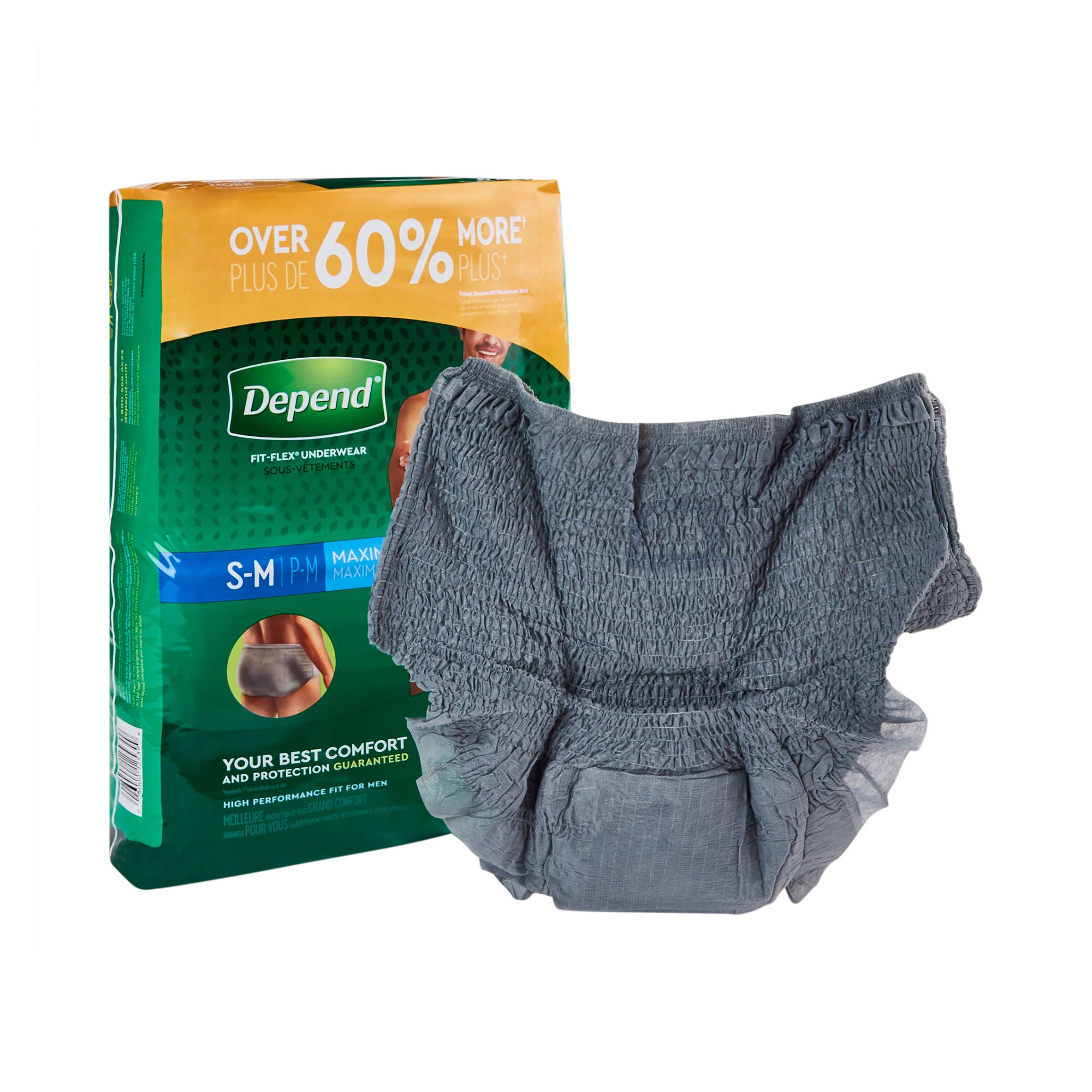 Kimberly Clark - 12539 Absorbent Underwear Depend® Pull-On with Tear Away Seams Adult Small / Medium Male Disposable Heavy Absorbency