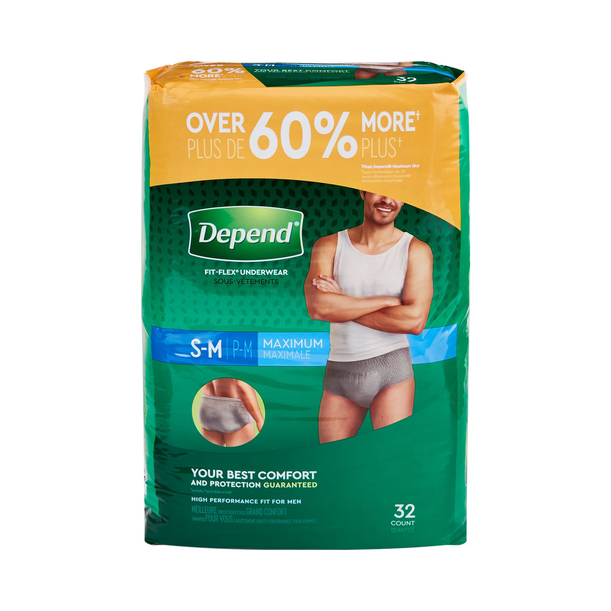 Kimberly Clark - 12539 Absorbent Underwear Depend® Pull-On with Tear Away Seams Adult Small / Medium Male Disposable Heavy Absorbency