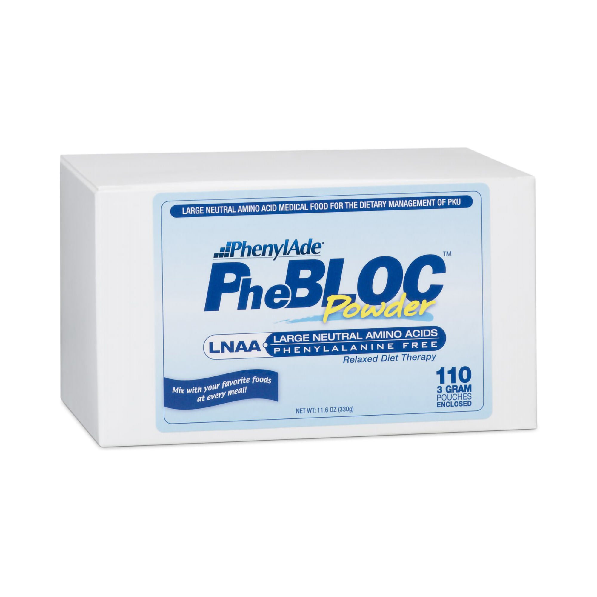 Nutricia North America 123567 - PhenylAde® PheBloc™ LNAA Medical Food for the Dietary Management of PKU, Pouches - 110/Box