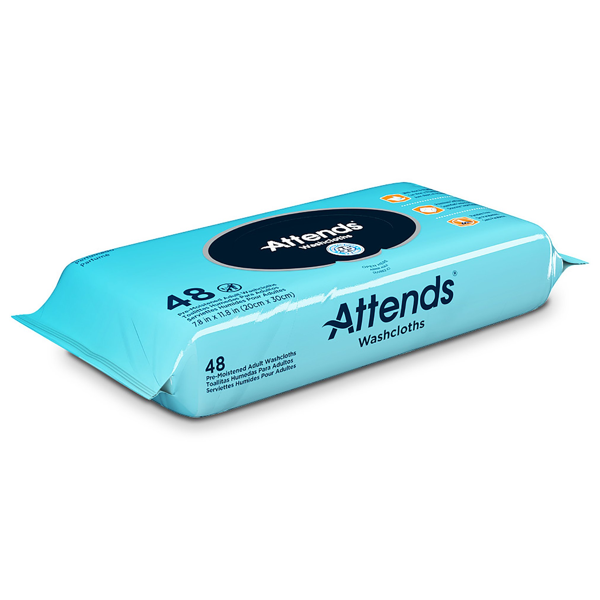 Attends Healthcare Products WCU48 - Attends® Unscented Personal Cleansing Wipe - 48/Pack, 576/Case