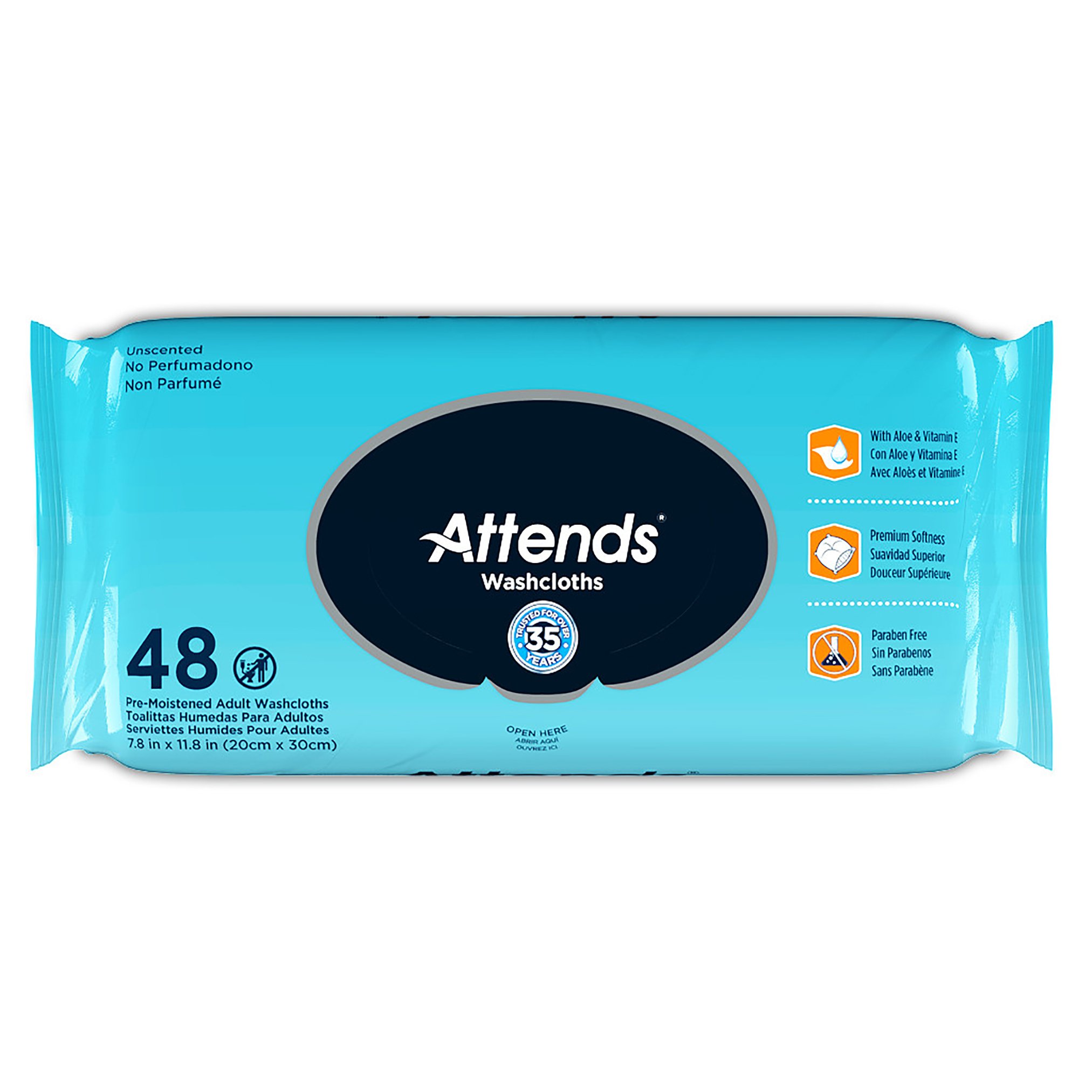 Attends Healthcare Products - WCU48 Attends® Unscented Personal Cleansing Wipe