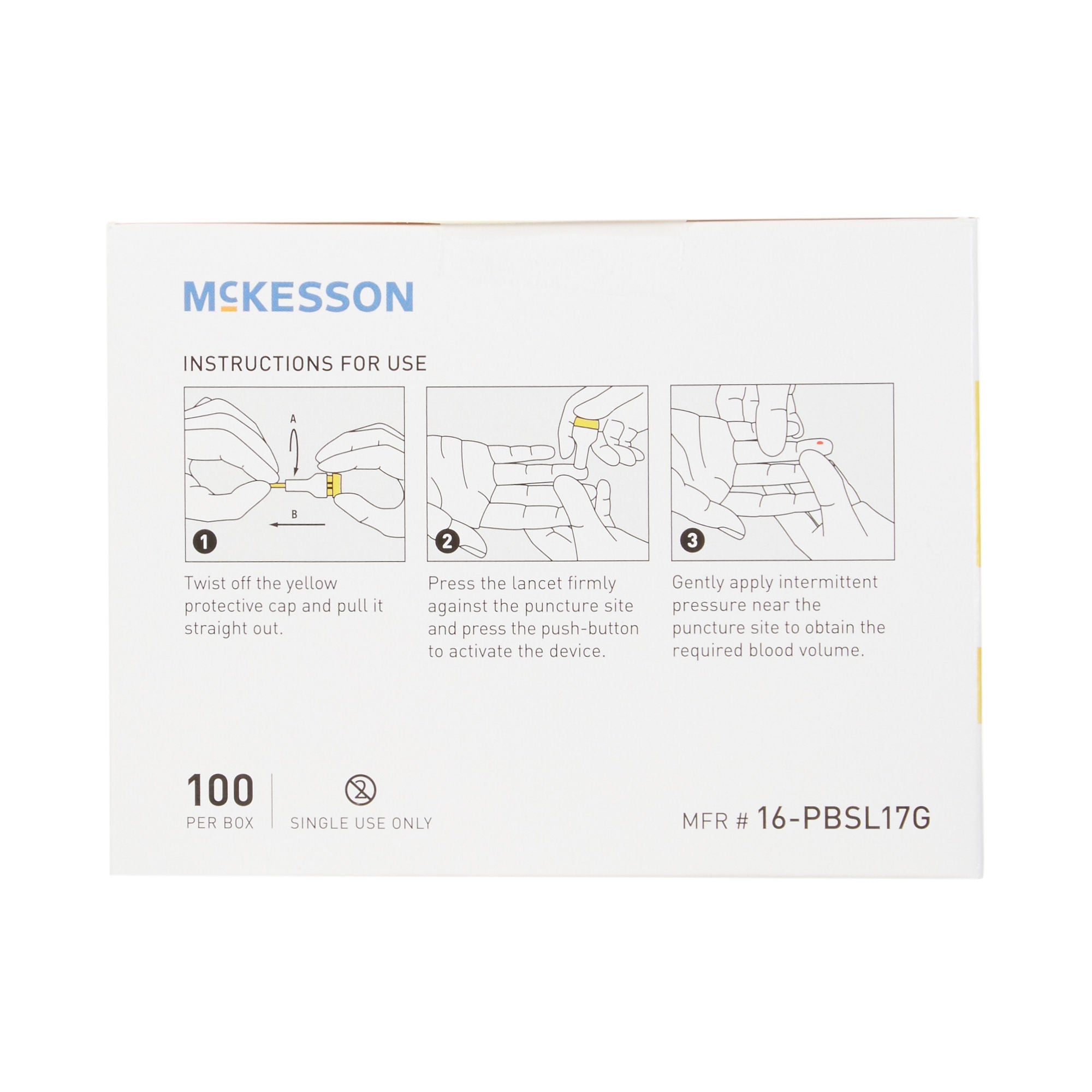 McKesson Brand - 16-PBSL17G Safety Lancet McKesson 1.5 mm Blade Retractable Push Button Activation Multiple Sites