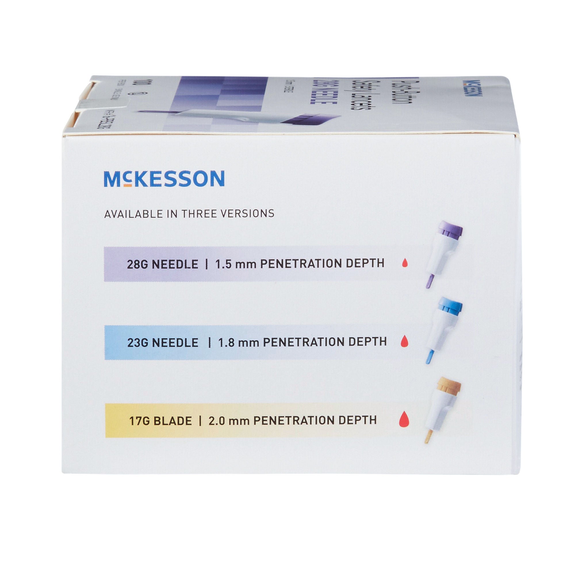 McKesson Brand - 16-PBSL28G Safety Lancet McKesson 28 Gauge Retractable Push Button Activation Finger