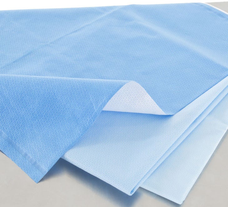 O&M Halyard Inc - 34193 Sterilization Wrap QUICK CHECK* H200 White / Blue 18 X 18 Inch Dual Layer SMS Polypropylene Steam / EO Gas / Hydrogen Peroxide