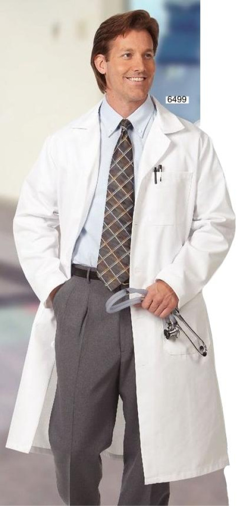 Fashion Seal Uniforms - 6499-52 Lab Coat White Size 52 / X-Long Knee Length 65% Polyester / 35% Cotton Reusable