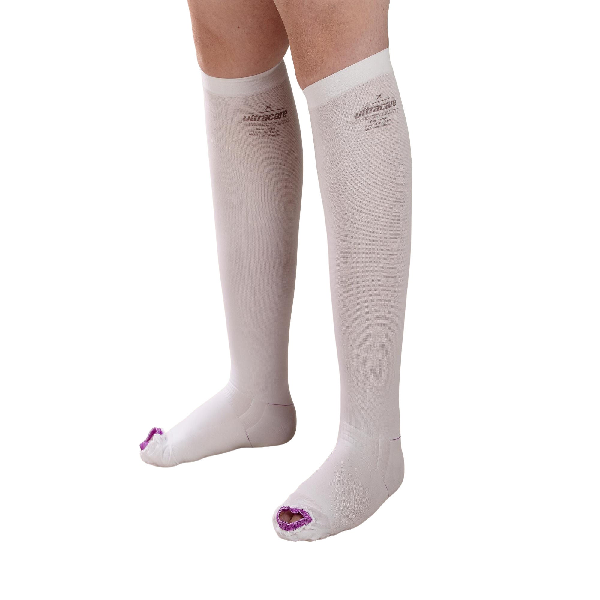 The Pillow Factory Division - 853-06 Anti-embolism Stocking UltraCARE® Knee High 3X-Large / Regular White Inspection Toe