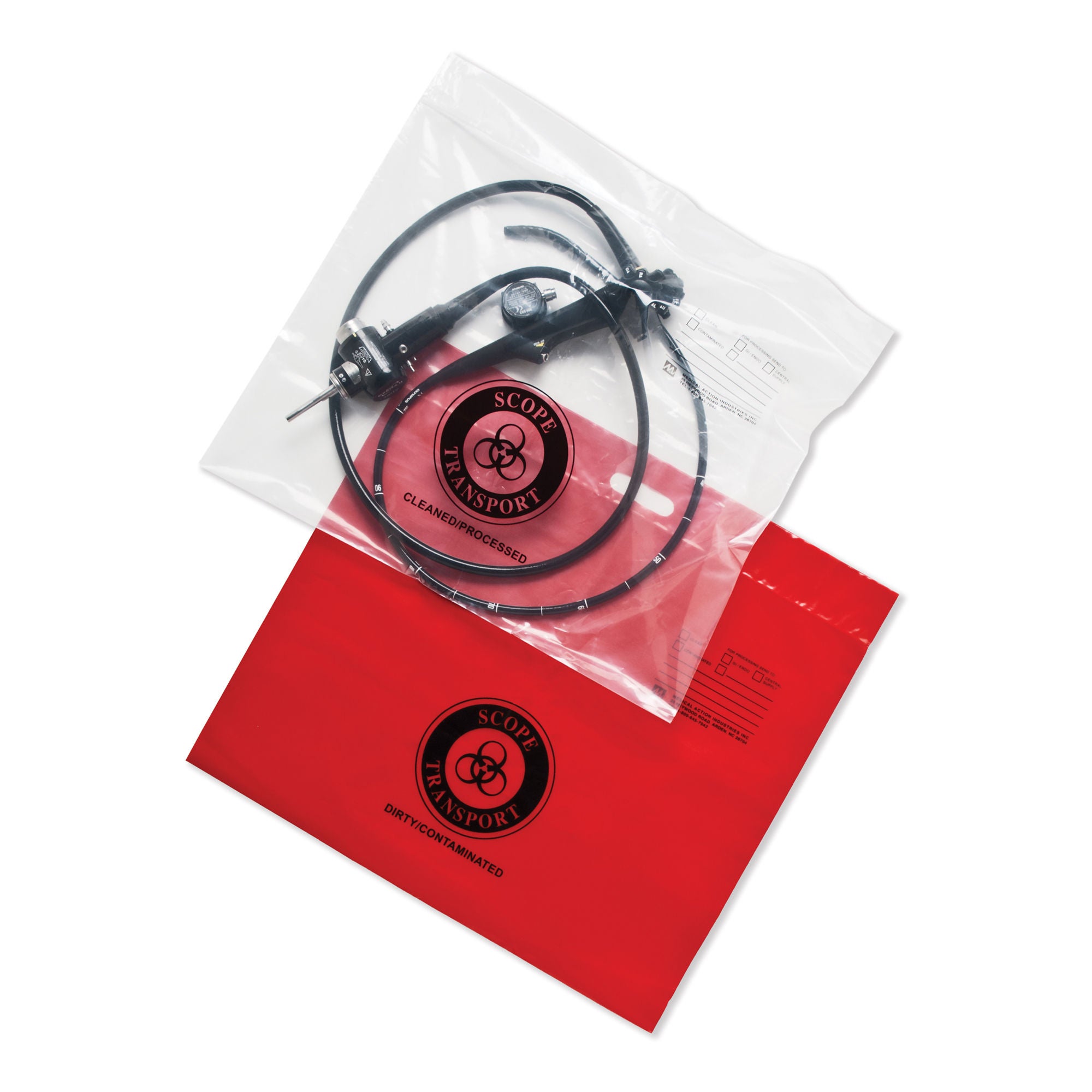 Medegen Medical Products LLC - 5050C Reclosable Scope Transport Bag 20 X 24 Inch LLDPE Red / Black Zipper Closure