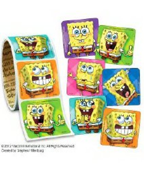 Medibadge VL124 - Medibadge® KLS™ Spongebob Faces Mega Roll Value Stickers™ - 1/Roll