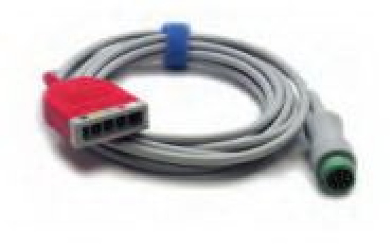 Mindray USA - 0010-30-42723 ECG Cable 10 Foot, 12-Pin, Adult/Pediatric Lifestage, 3/5-Leads, ESU-Proof For DPM 6, DPM 7, Passport 8, Passport 12, T1 Patient Monitor