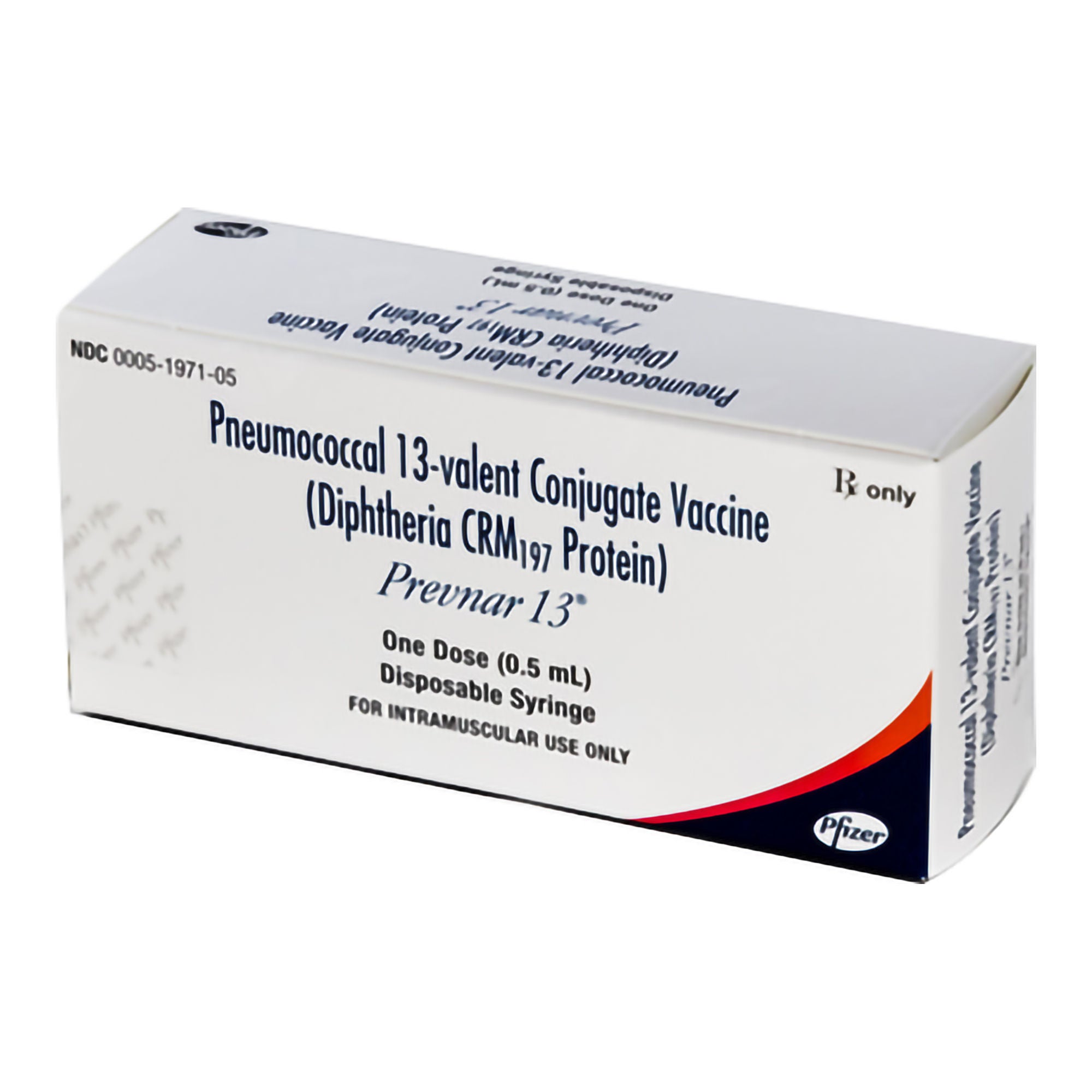 Pfizer (Non-COVID) - 00005197105 Prevnar 13® Pneumococcal 13-valent Conjugate Vaccine [Diphtheria CRM197 Protein], Preservative Free 2.2 mcg - 4.4 mcg / 0.5 mL Injection 0.5 mL