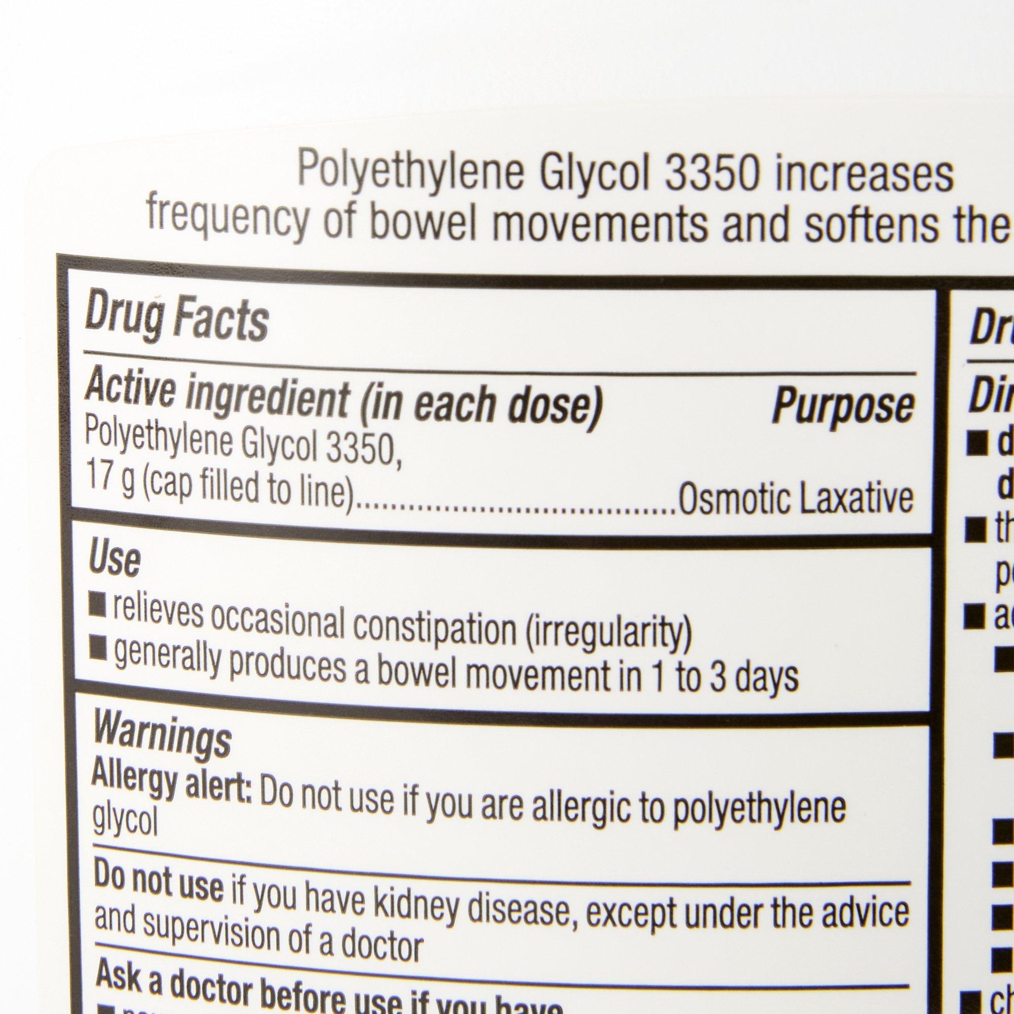 Padagis US LLC - 45802086803 Perrigo Polyethylene Glycol Cathartic / Laxative