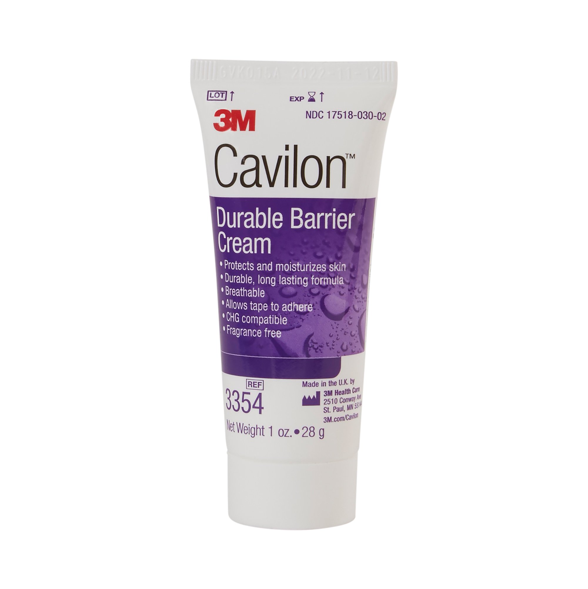Solventum Corporation 3354 - 3M Cavilon™ Skin Protectant, Unscented Cream, 28 Gram Tube - 1/Each, 48/Case