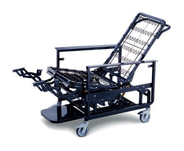 Champion Manufacturing - 566CGS517-T7 Bariatric Transport Manual Recliner 56 Series Natural Vinyl 5 Inch Casters 500 lbs. Weight Capacity