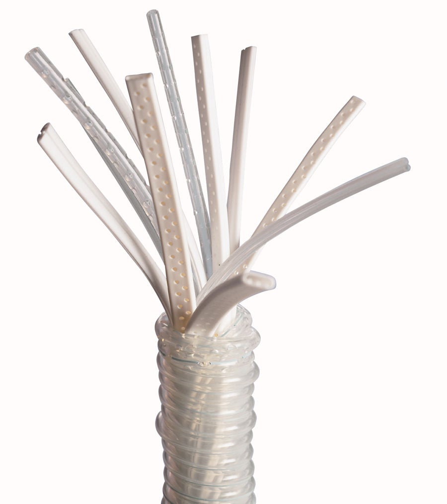 Medline - DYNJWE1323A Wound Drain Tube Medline Round Type Without Attachment Round Perforated Channel Type 15 Fr. Size Sterile