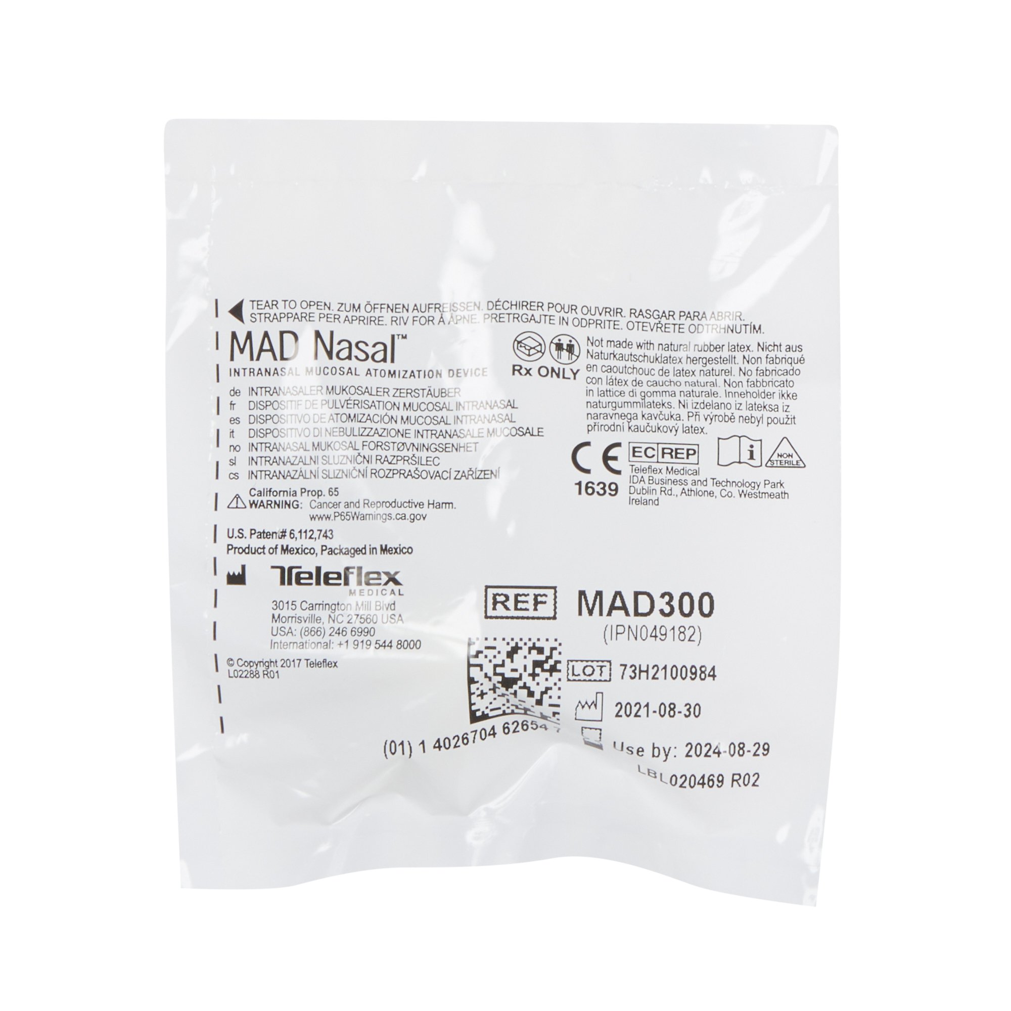 LMA MAD Nasal Intranasal Mucosal Atomization Device MAD300 by Teleflex