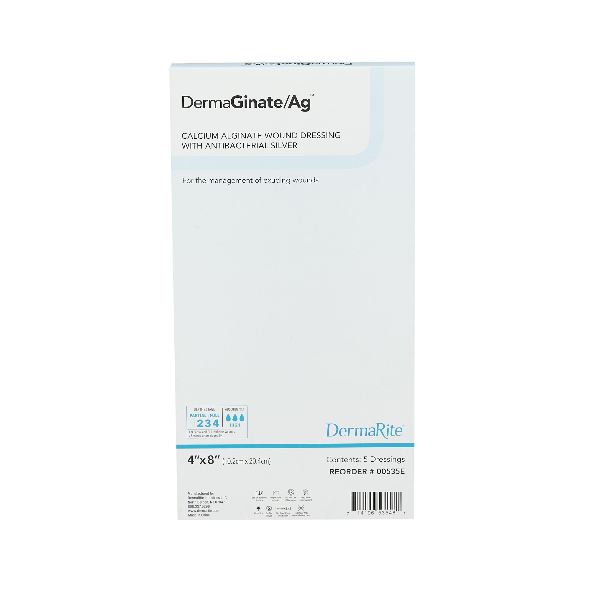 Sion Brands LLC - 00535E DermaGinate/ Ag™ Silver Alginate Dressing