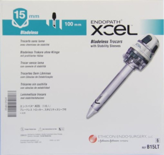 J & J Healthcare Systems - B15LT Trocar with Stability Sleeve Endopath® Xcel® 100 mm Length 15 mm Diameter