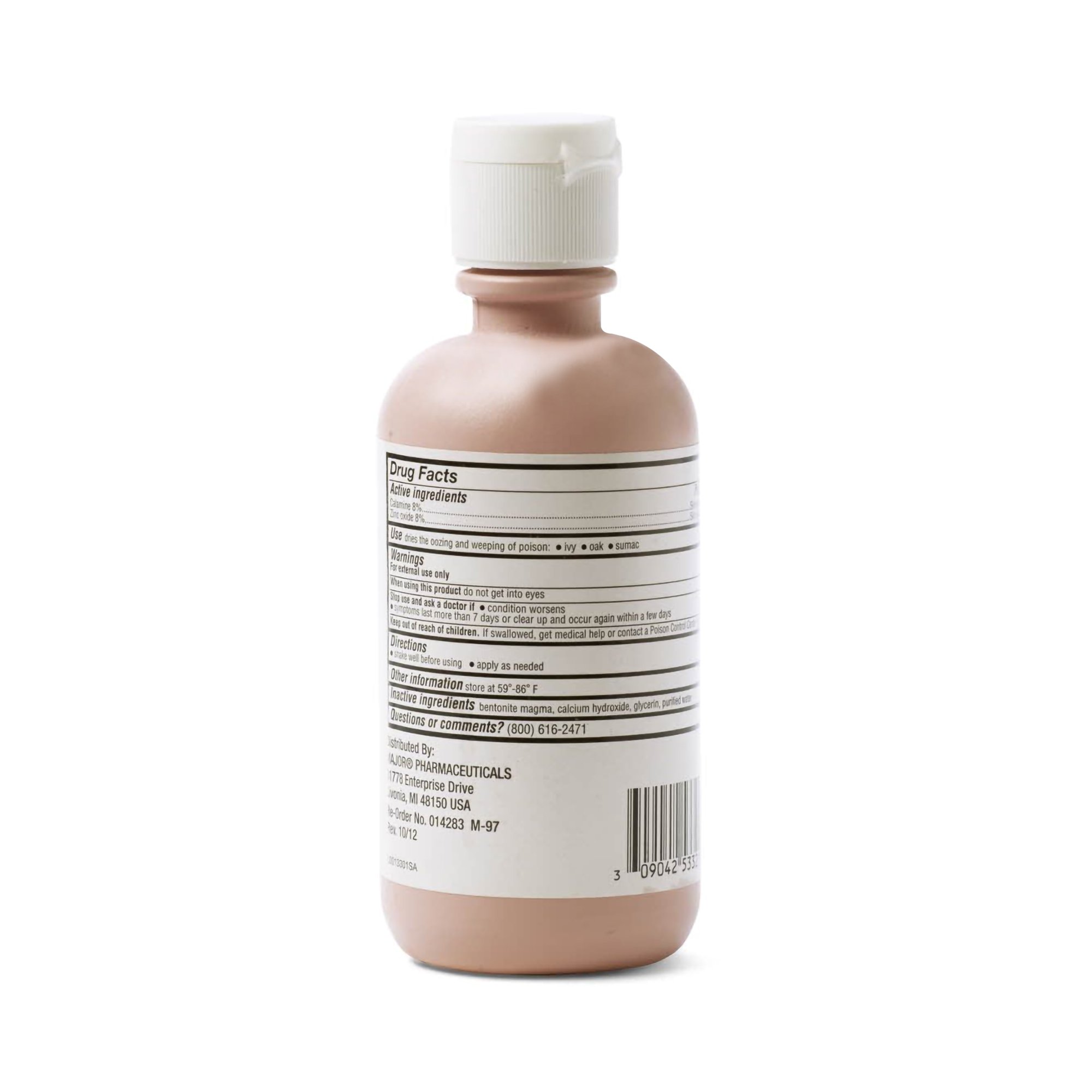 Major Pharmaceuticals 00904253321 - Major® Calamine / Zinc Oxide Itch Relief, 177 mL Bottle - 1/Each