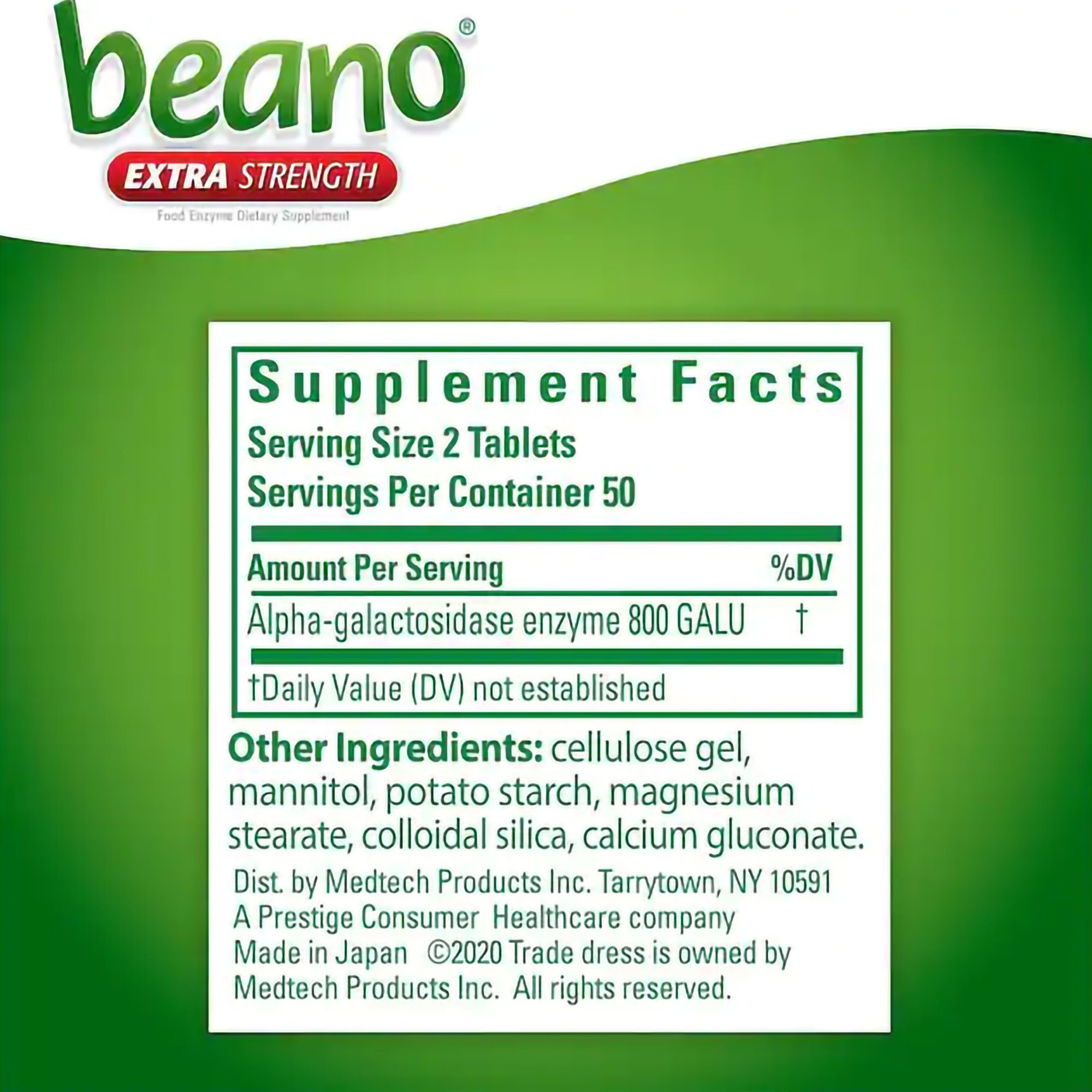Medtech Laboratories - 04203710300 Beano® Extra Strength Food Enzyme Tablets