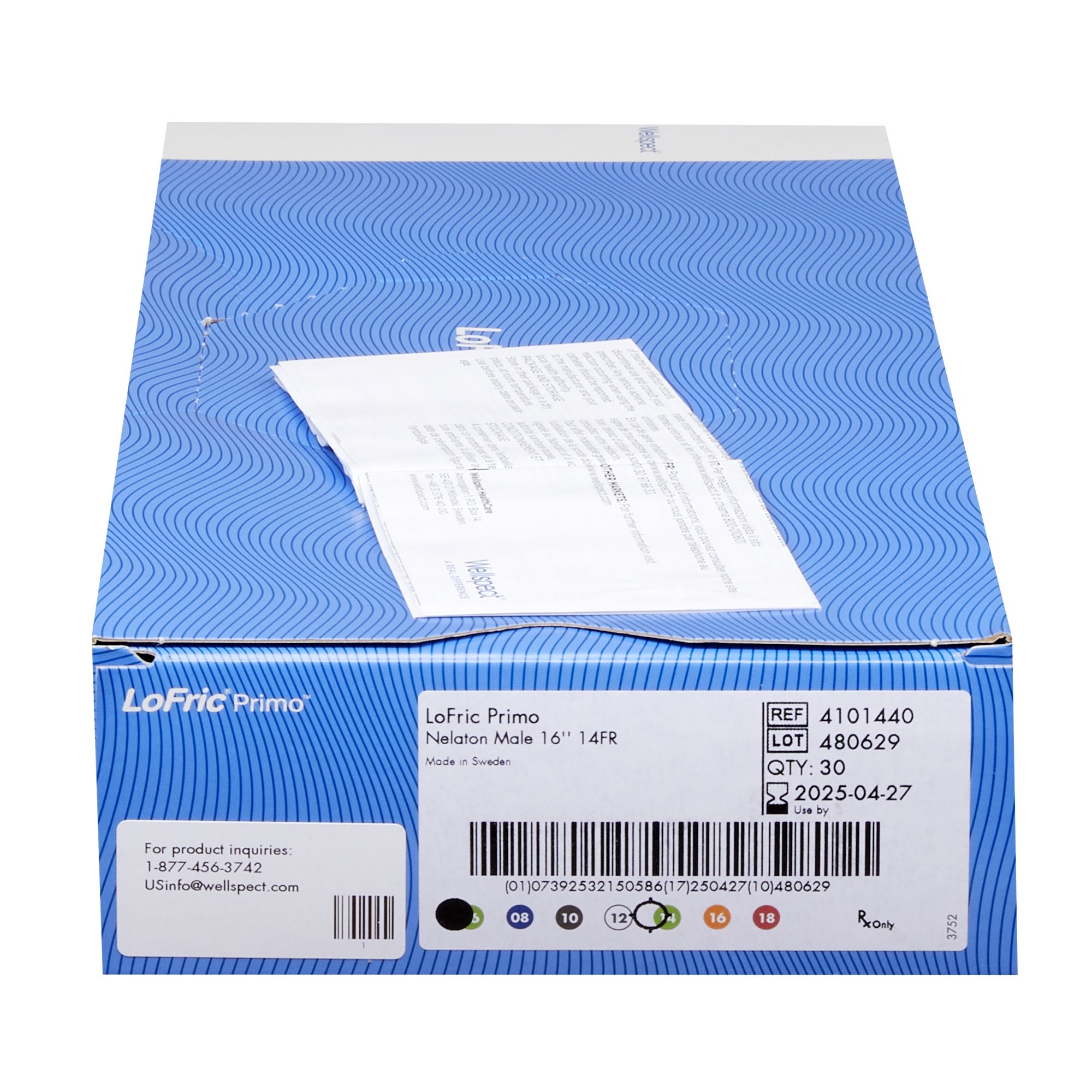 Wellspect Healthcare 4101440 - LoFric® Primo™ Urethral Catheter, 14 Fr., Male, Straight - 1/Each, 30/Box
