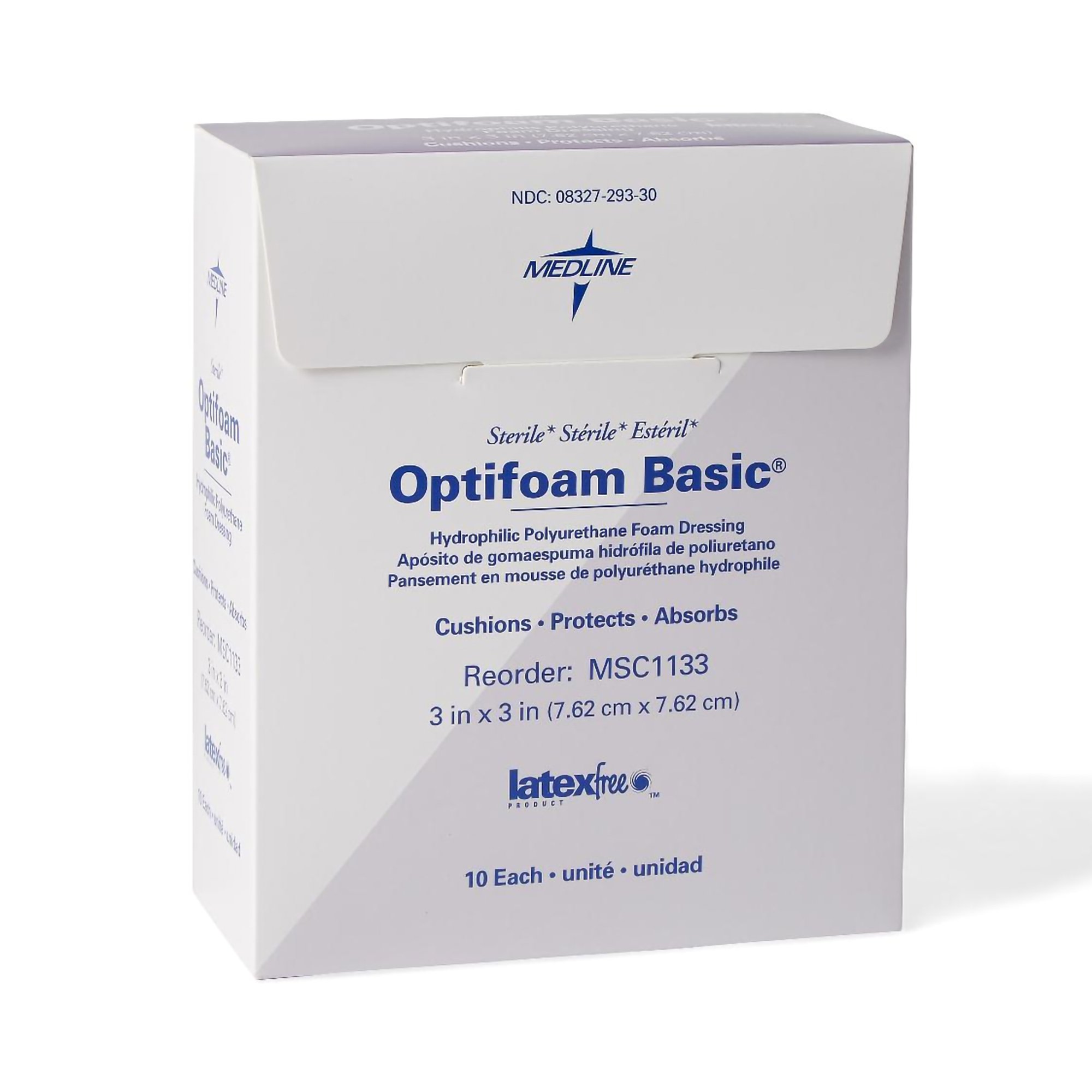 Medline - MSC1133 Optifoam® Basic Nonadhesive without Border Foam Dressing