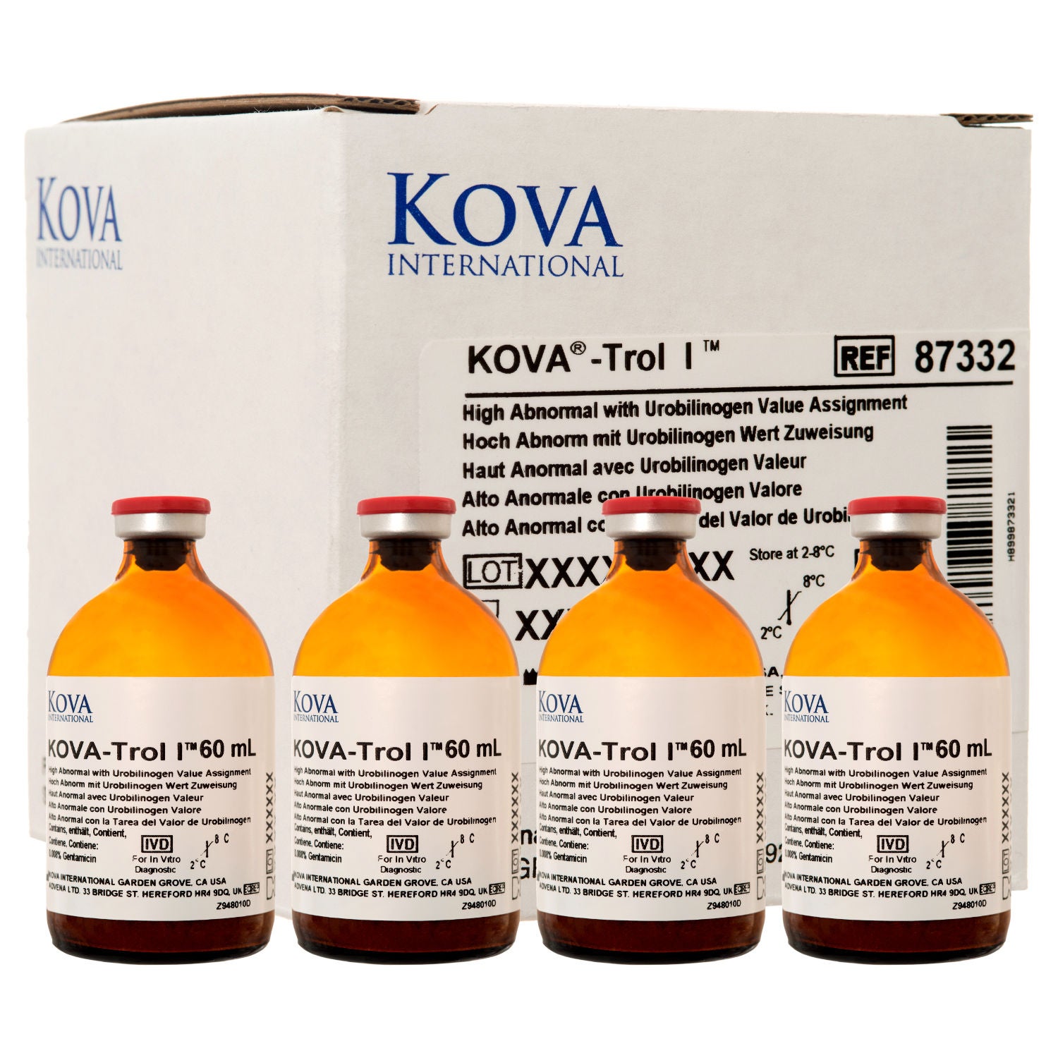 LGC Clinical Diagnostics Inc - K-87332 Control KOVA-Trol® I Urine Control with Urobiligen High Abnormal Level 4 X 60 mL