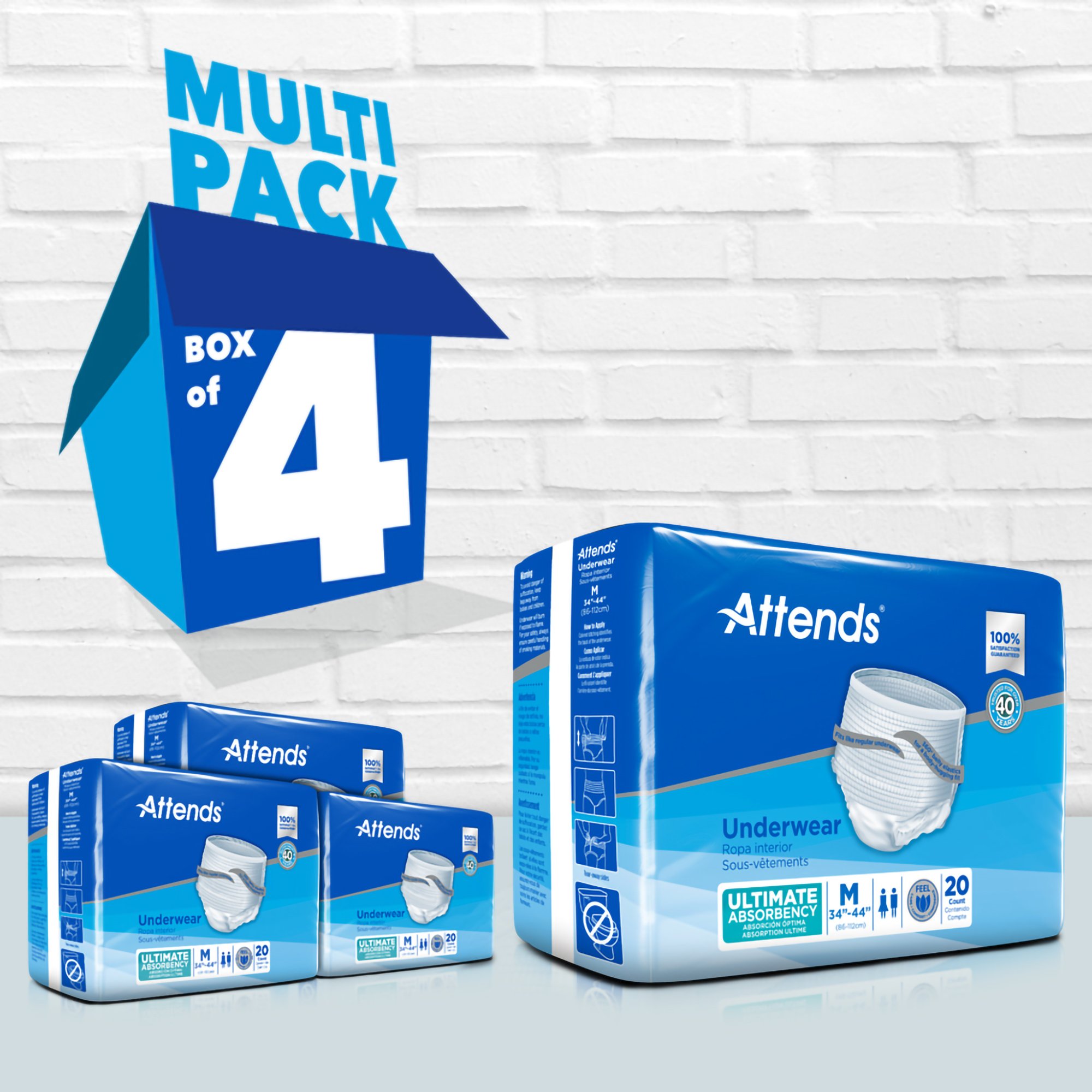 Attends Healthcare Products APP0720 - Attends® Advanced Underwear, Medium - 1/Bag, 4/Case