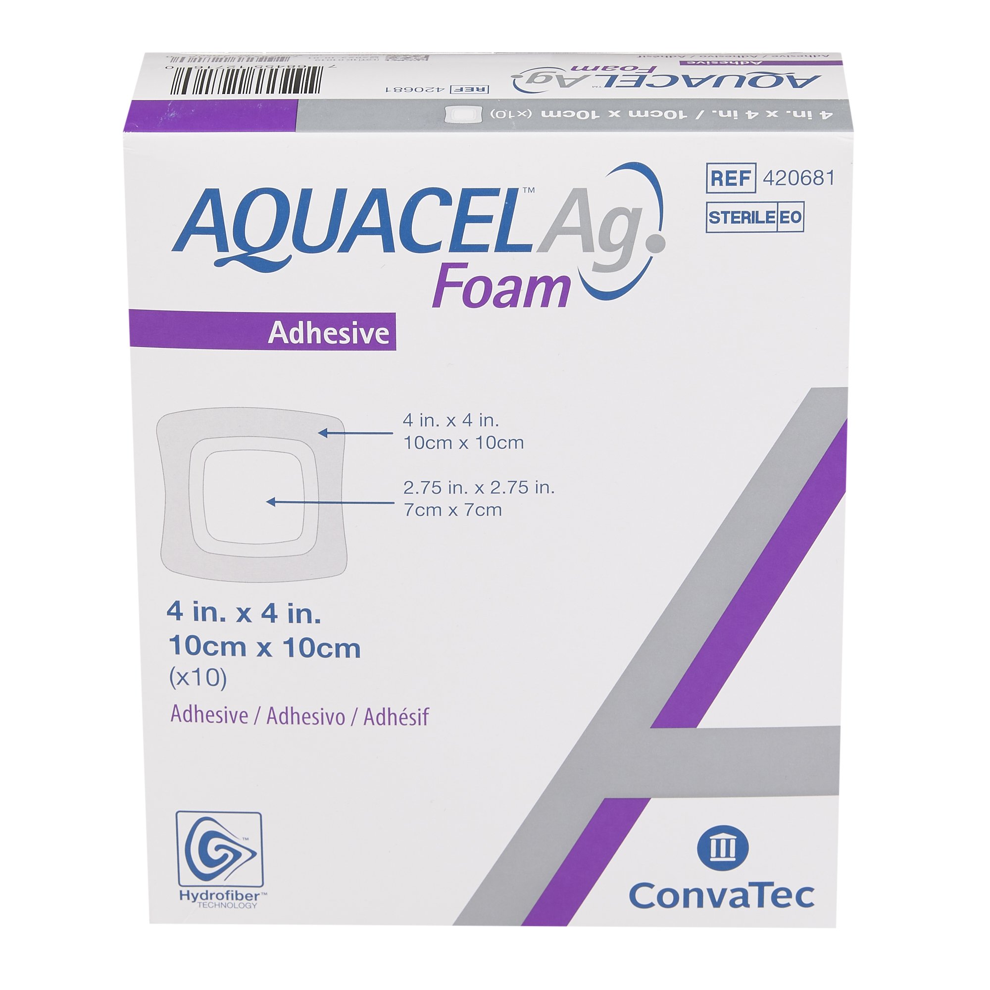 ConvaTec - 420681 Aquacel® Ag Adhesive Silver Foam Dressing