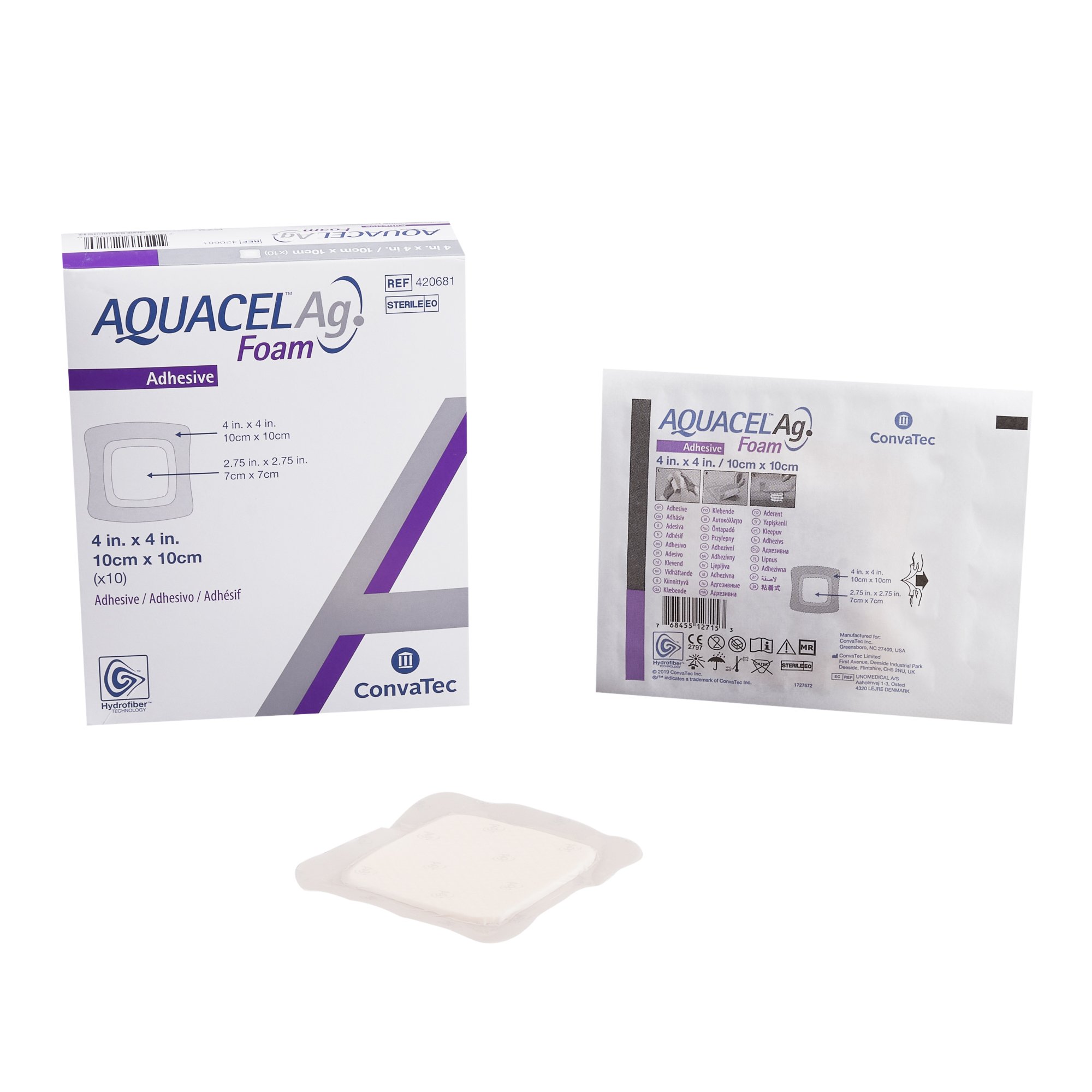 ConvaTec - 420681 Aquacel® Ag Adhesive Silver Foam Dressing