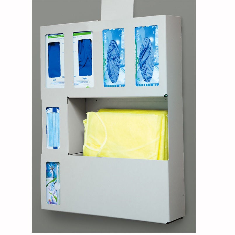 Health Care Logistics - 18309 PPE Dispenser Wall / Door Mount Gray 4½ X 21 X 26-¾ Inch Aluminum